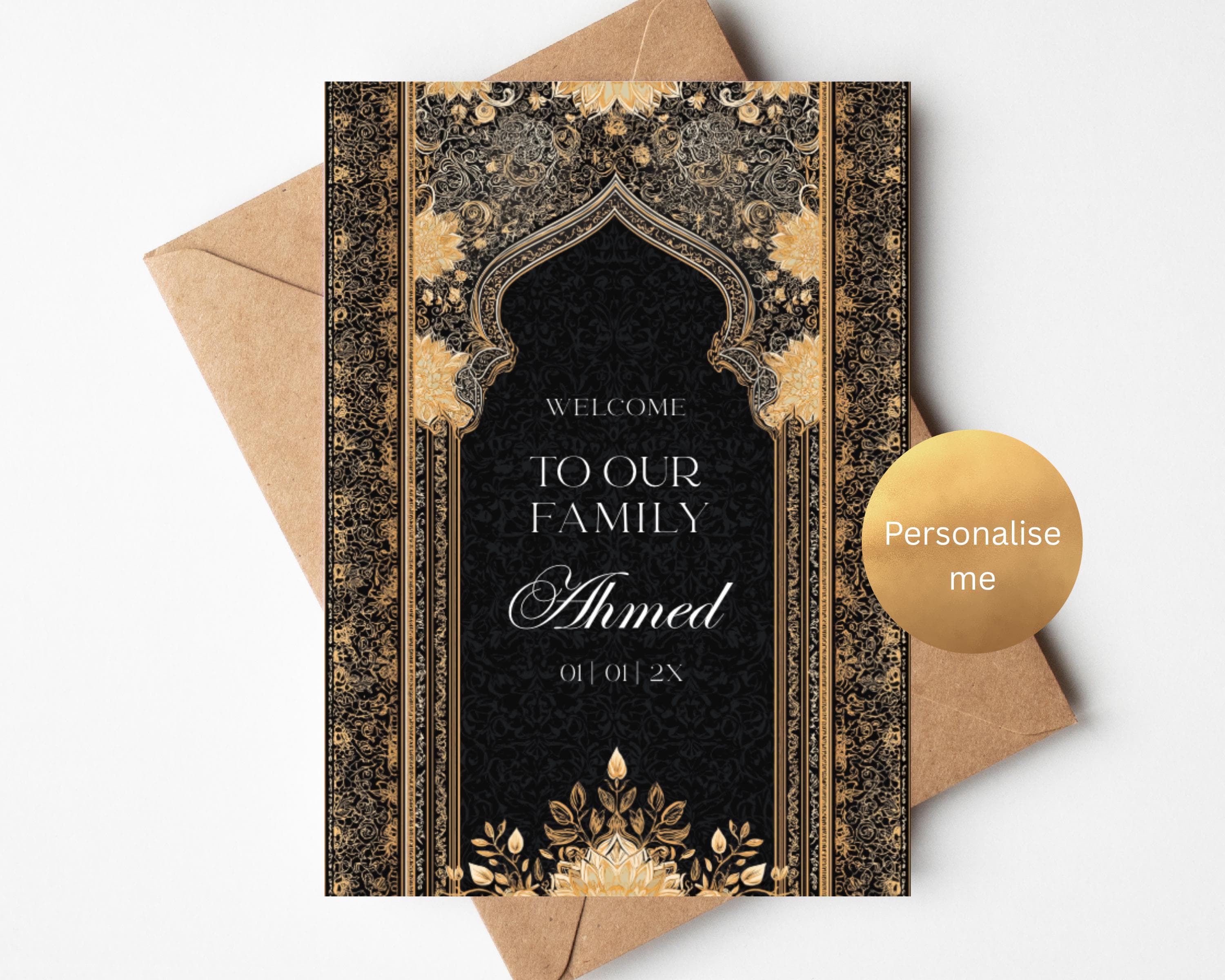 Welcome to Our Family Card for Groom, Taal Card, Gift from Bride’s Side, Wedding Card (A4)