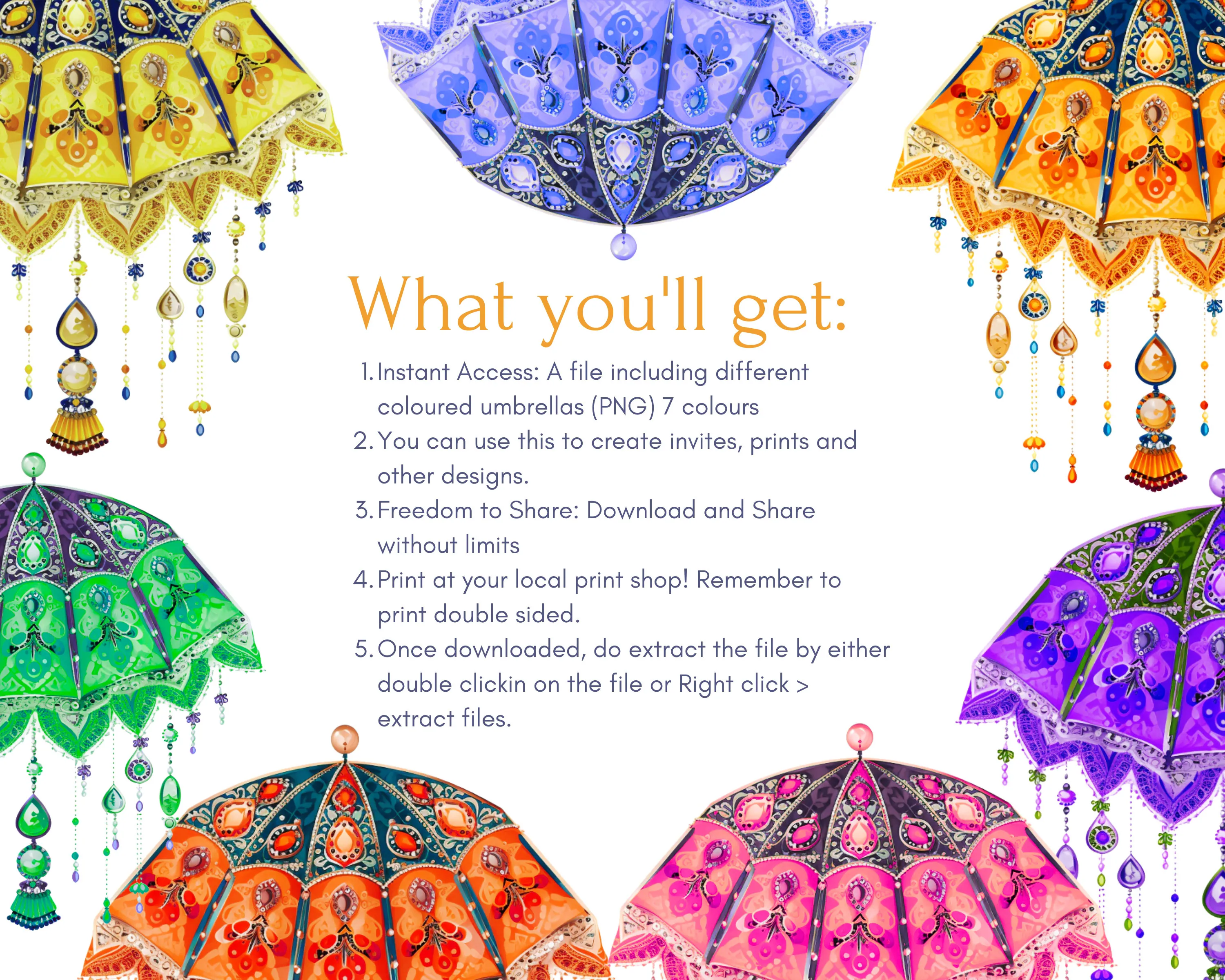 Indian Umbrella SVG Print