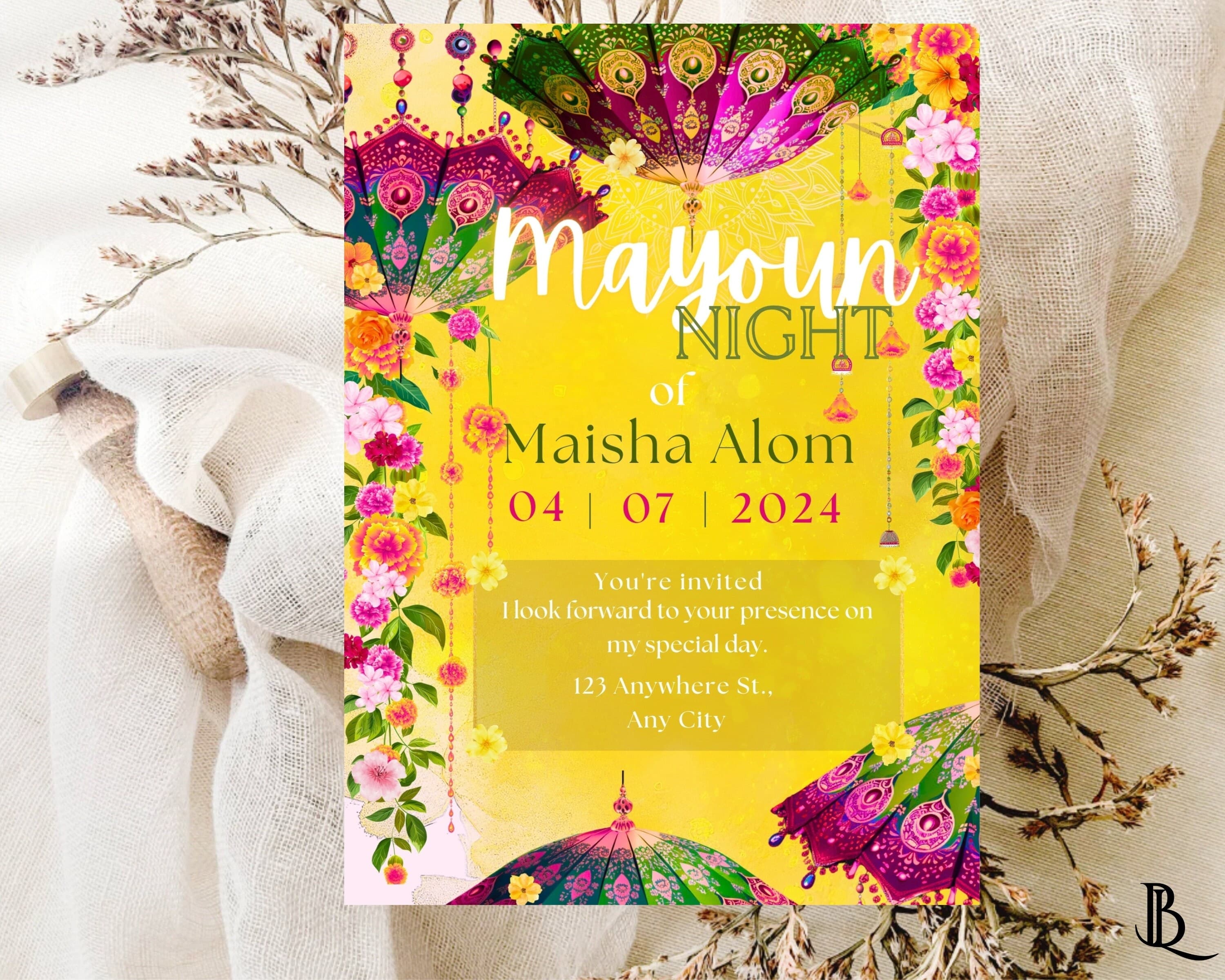 flowers tassels Dholki e-vite digital invitation. Dholki ceremony, Dholki invitation, Dholak night, Dholak digital invite, Dholki flowers Mehndi decor Dolkhi EVITE  dholki Mayoun pithi Haldi, digital invitation
