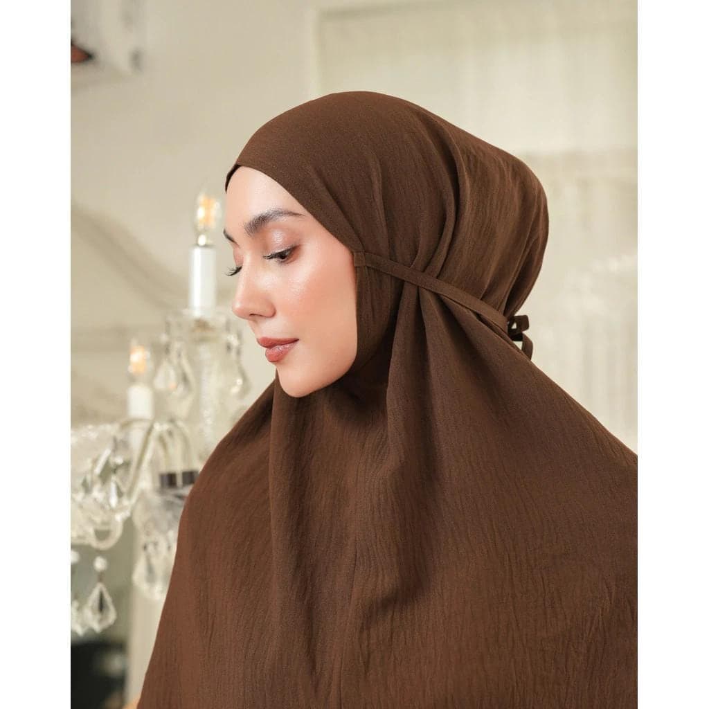 Aluna Instant Bergo Hijab: Polyknit, Adjustable Strap