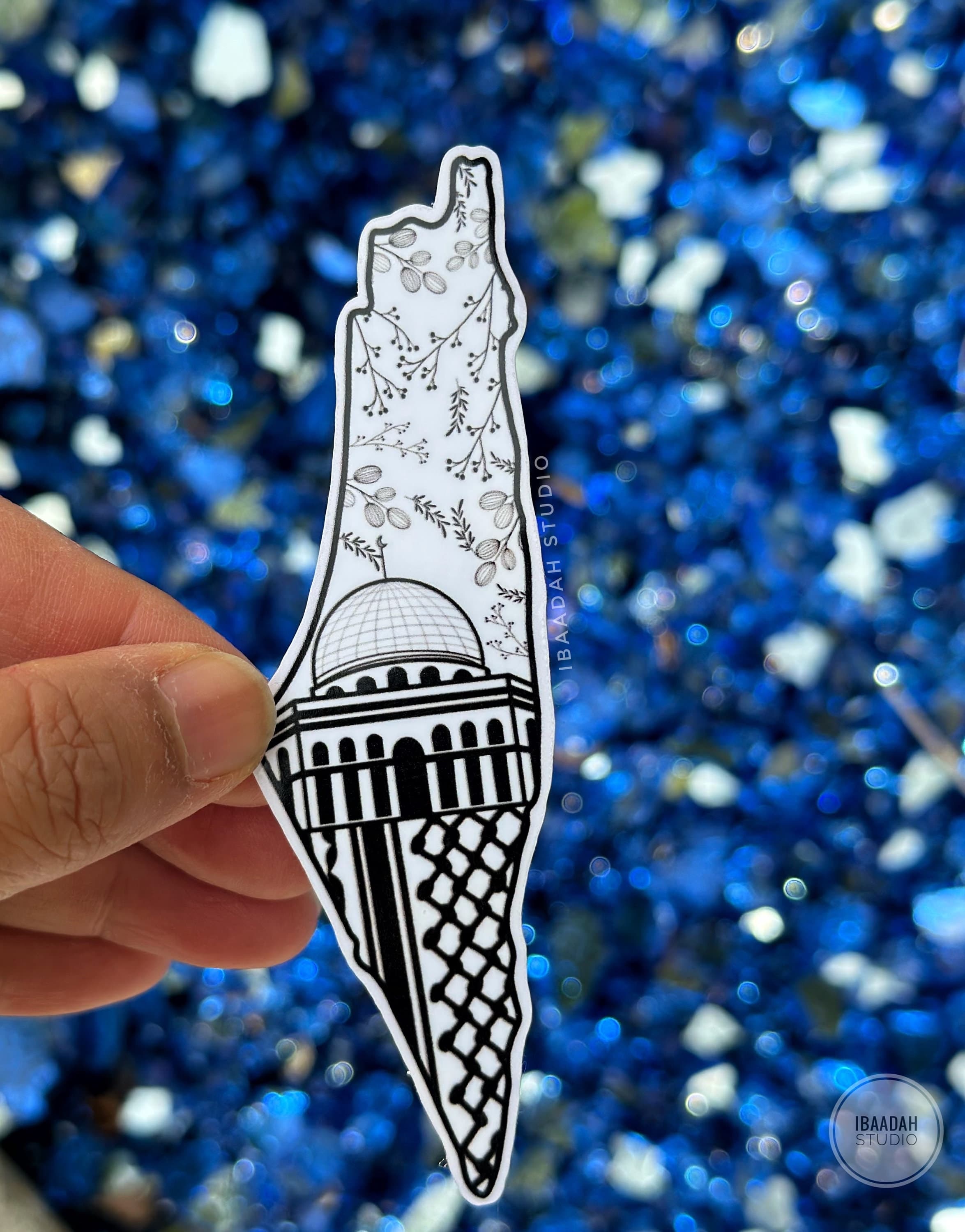 Palestine Map Sticker: Al Aqsa, Keffiyeh, Olive Tree - Weatherproof Vinyl - image 3