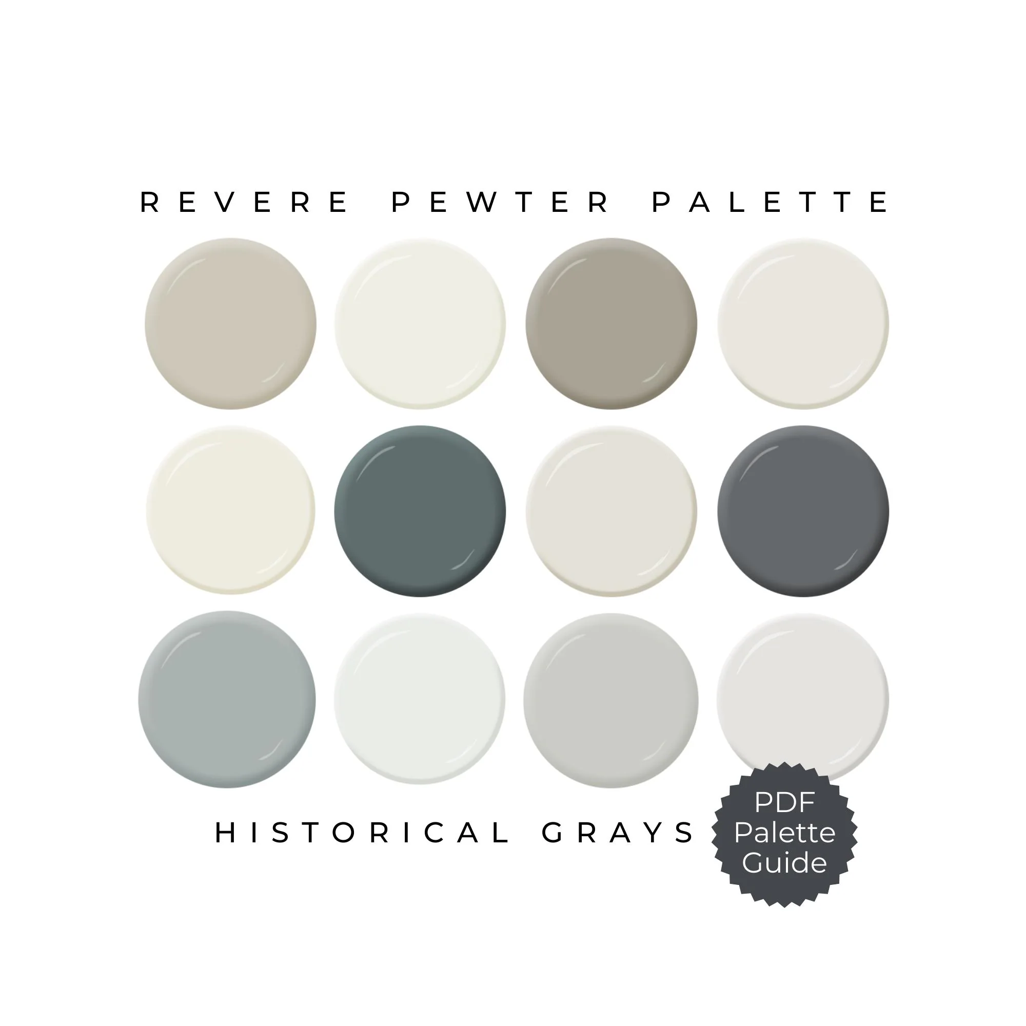 Revere Pewter Benjamin Moore, Wallpaper Paint Palette, Ben Moore Color Pairings, New Construction Paint Colors, Wallpaper Paint Packages - image 3