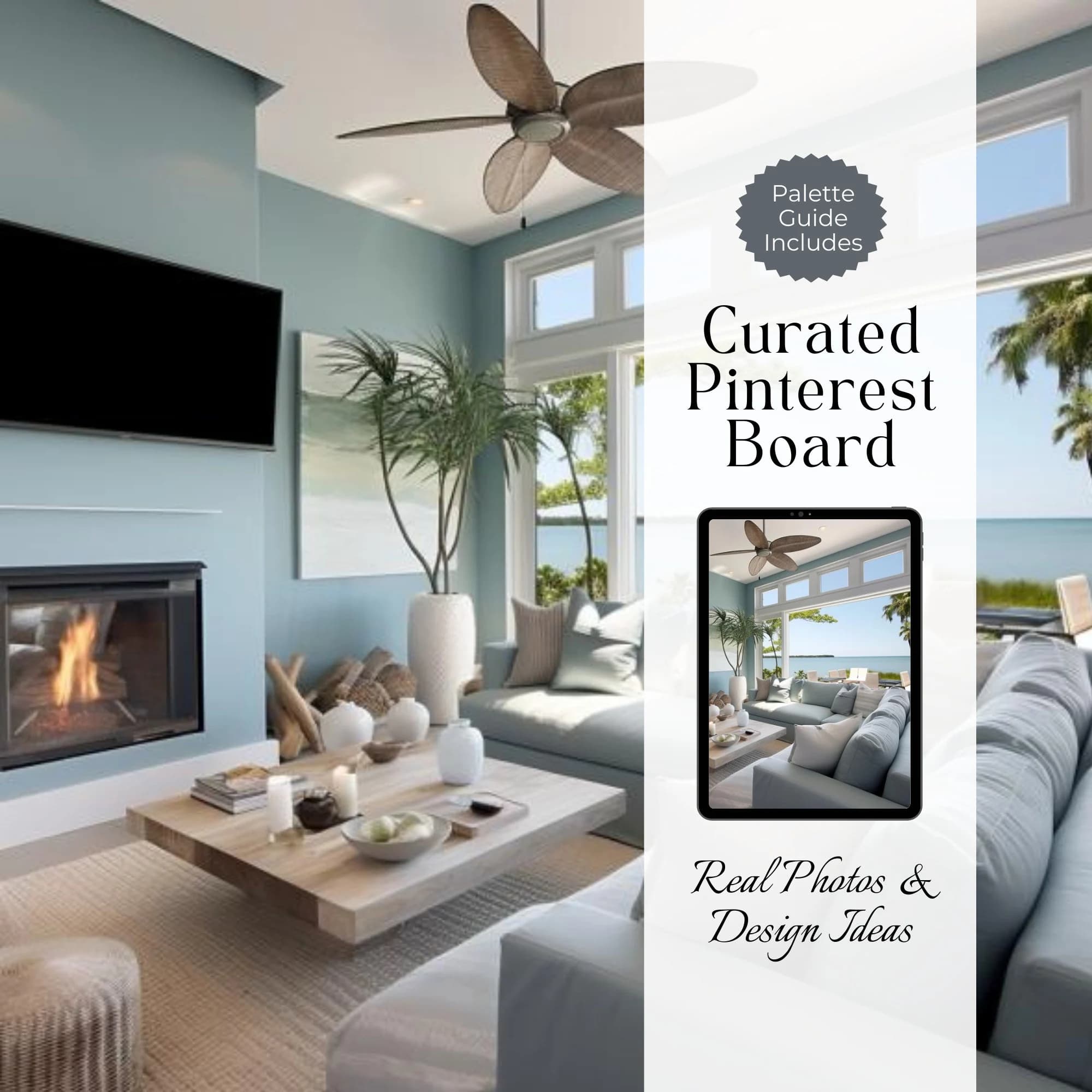 Beach House Color Palette | Benjamin Moore Beach Glass Paint | Coastal Paint Colors | Beach Wallpaper and Paint | Whole House Paint Palette - image 2