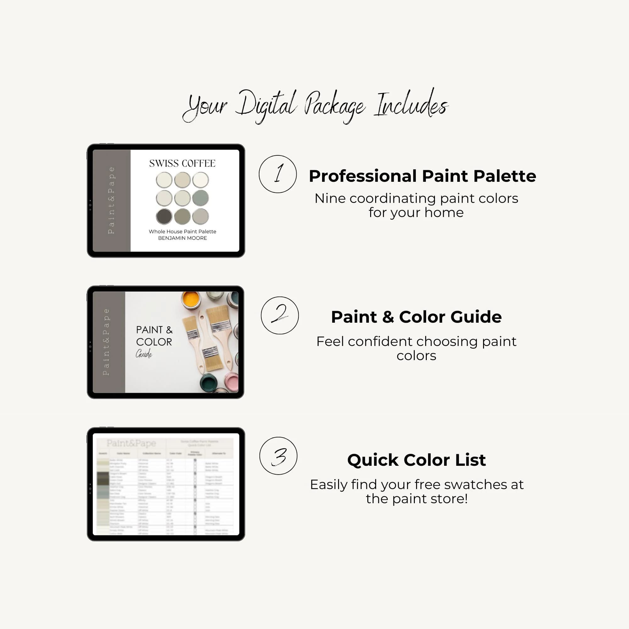 Swiss Coffee Benjamin Moore, Neutral Paint Colors, Whole House Color Scheme, Creamy White Kitchen Cabinets, Earthy Paint Palette, OC-45 - image 5