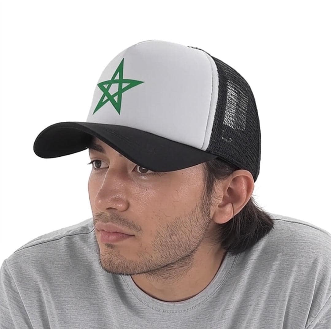 Moroccan Flag Trucker Hat: Embroidered Snapback Baseball Cap