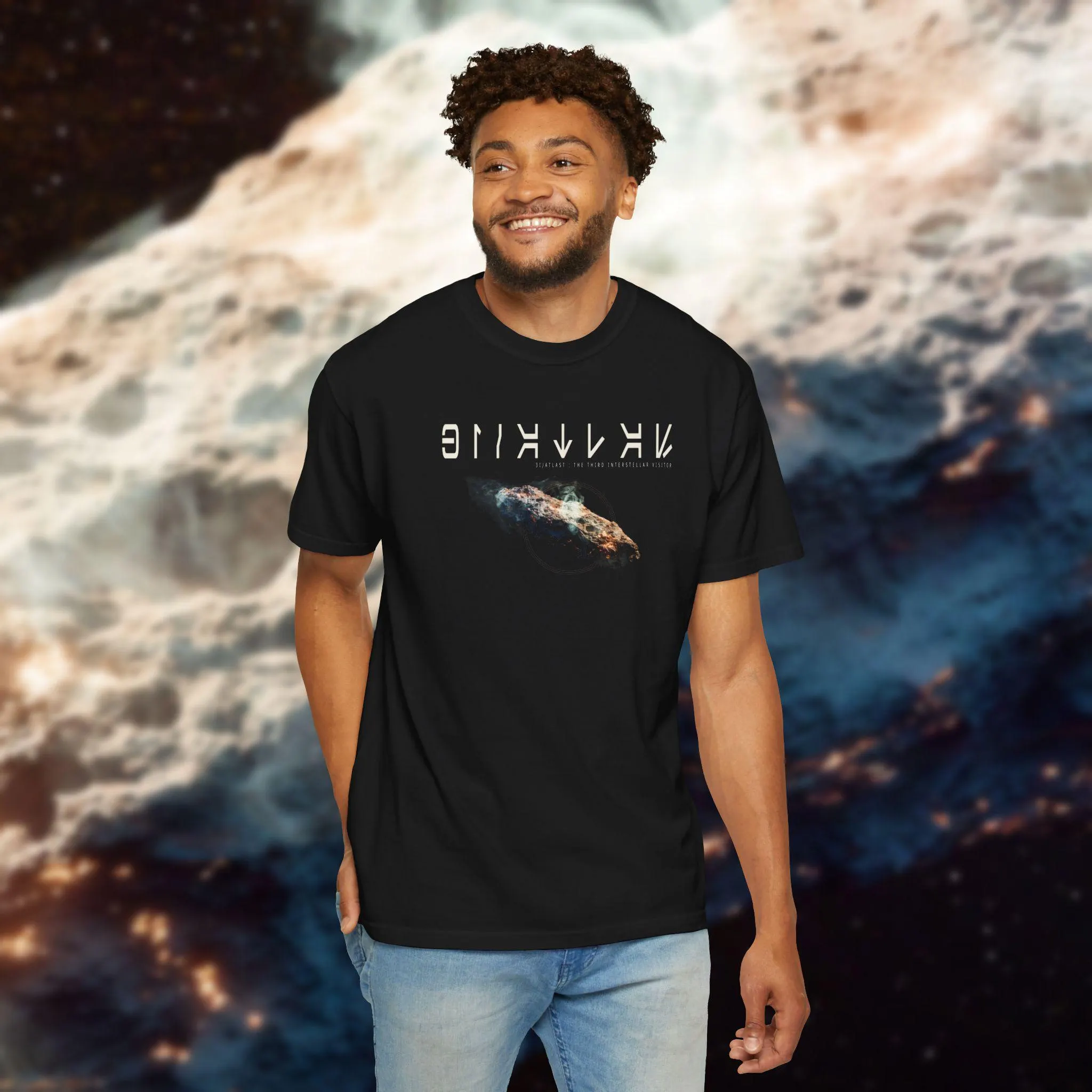 3I/ATLAS Interstellar Visitor T-Shirt | Aurebesh Sci-Fi Space Tee - image 4