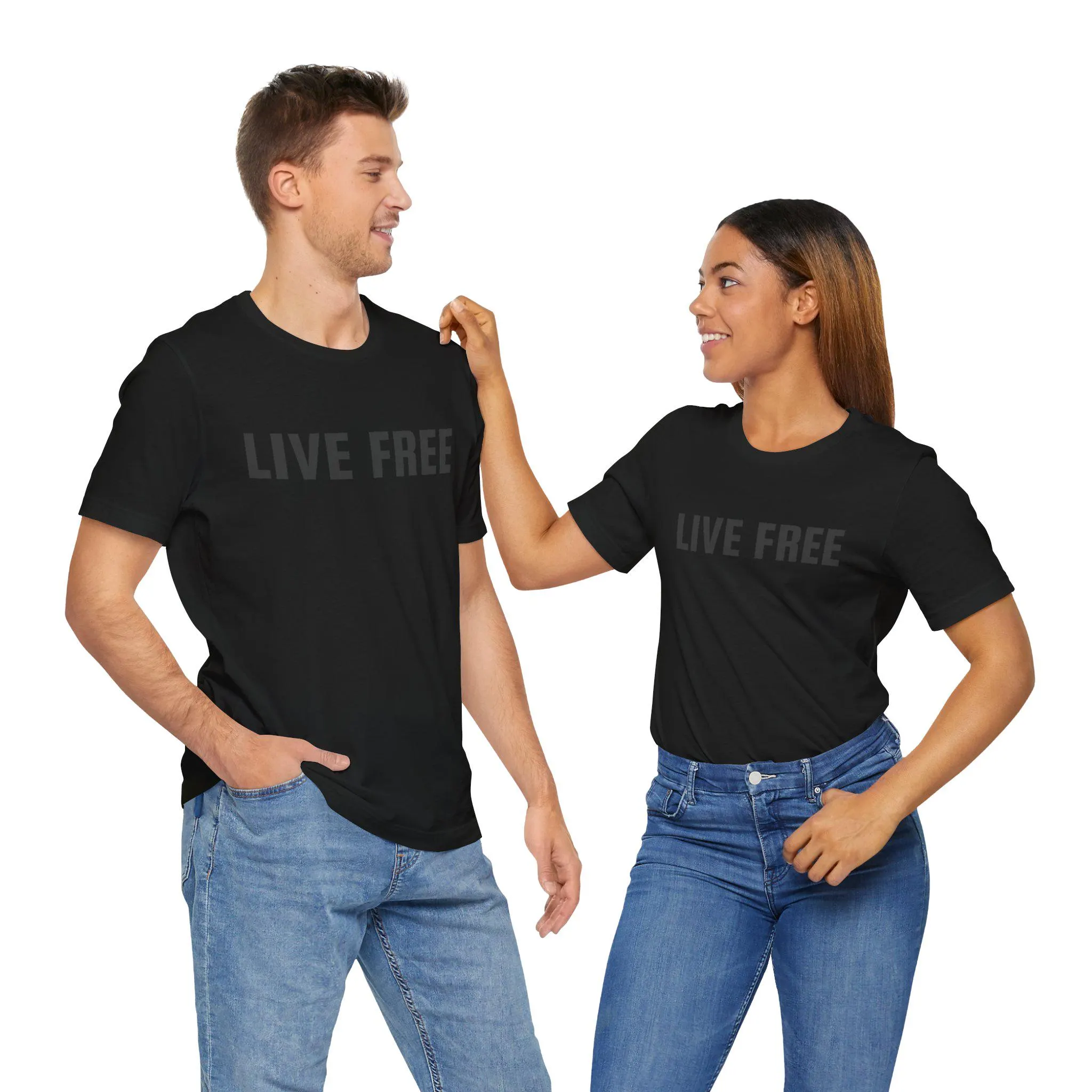 Live Free Unisex Tee: Lightweight Airlume Cotton, Casual Style - image 4