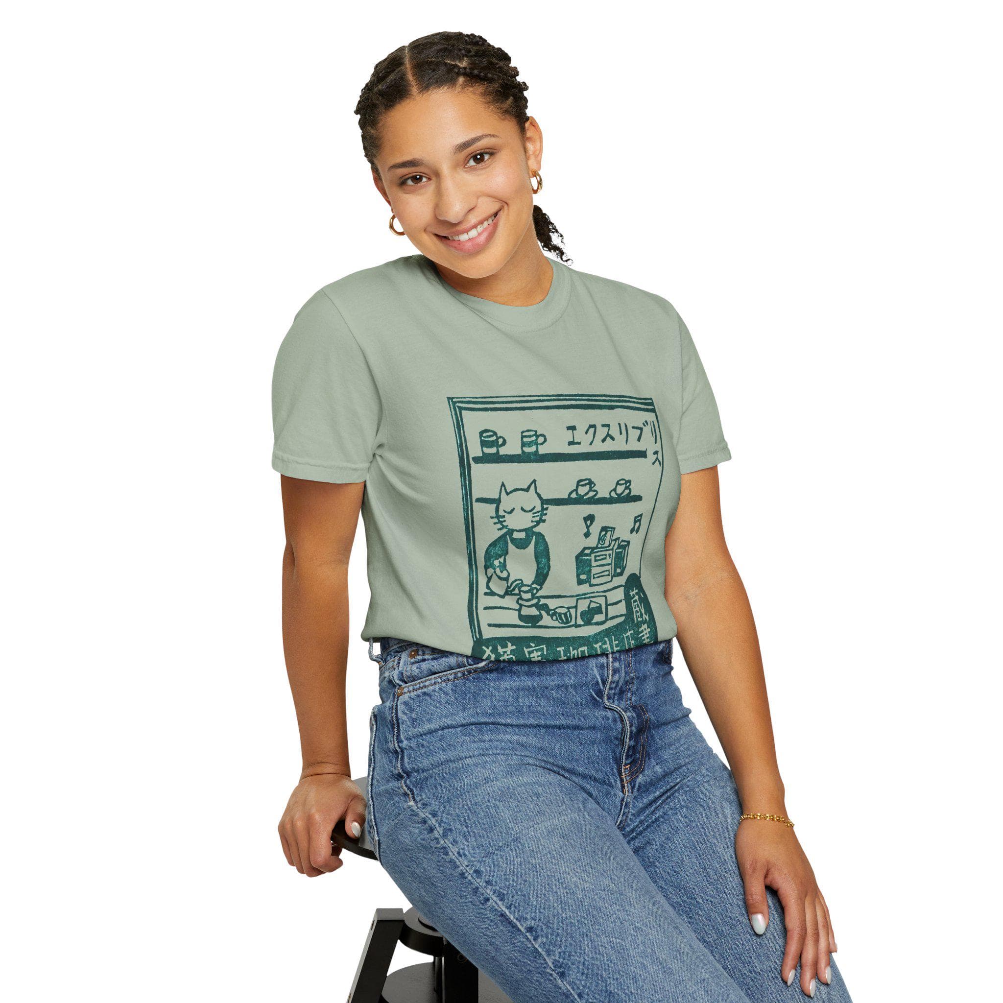 Cat Café T-Shirt: Retro Japanese Coffee Shop Design - image 4