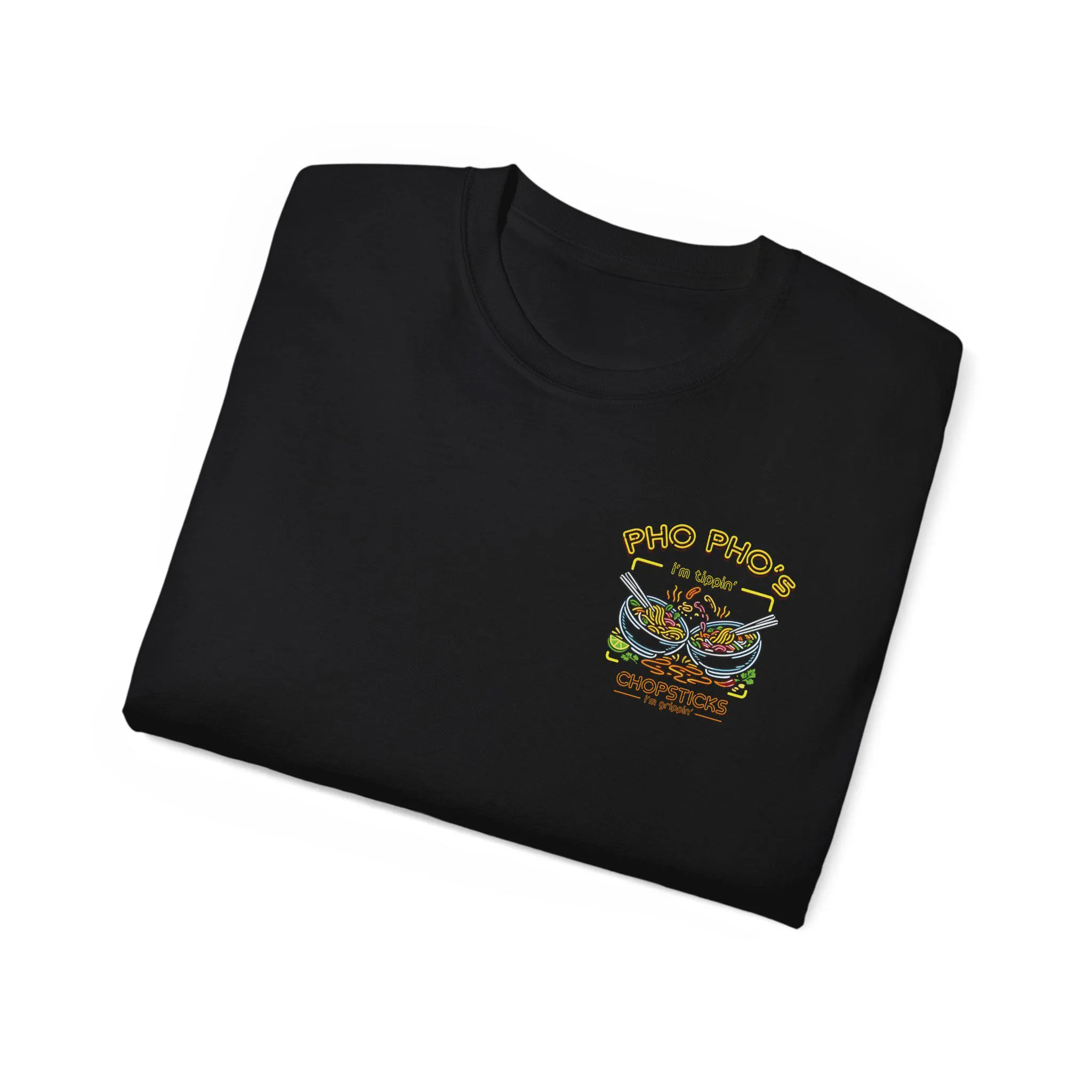Pho Pho's Chopsticks T-Shirt: Vintage Comfort Foodie Apparel - image 5