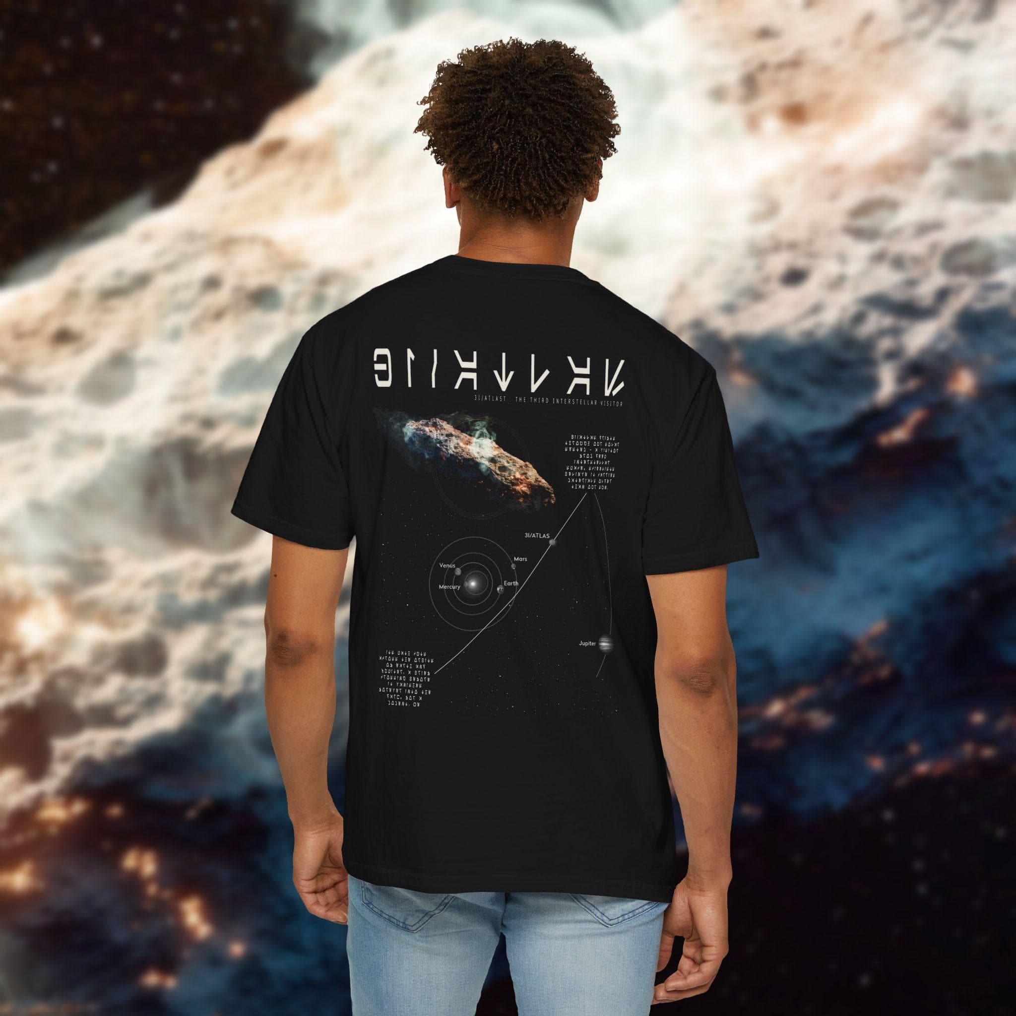 3I/ATLAS Interstellar Visitor T-Shirt | Aurebesh Sci-Fi Space Tee - image 3