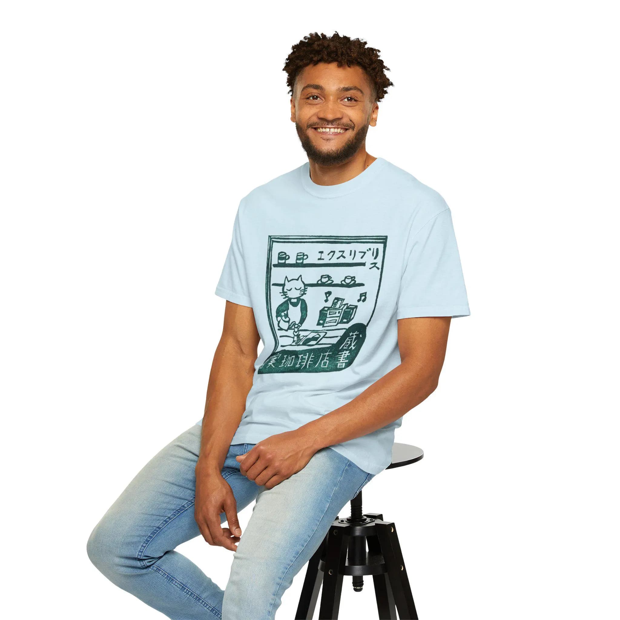 Cat Café T-Shirt: Retro Japanese Coffee Shop Design - image 5