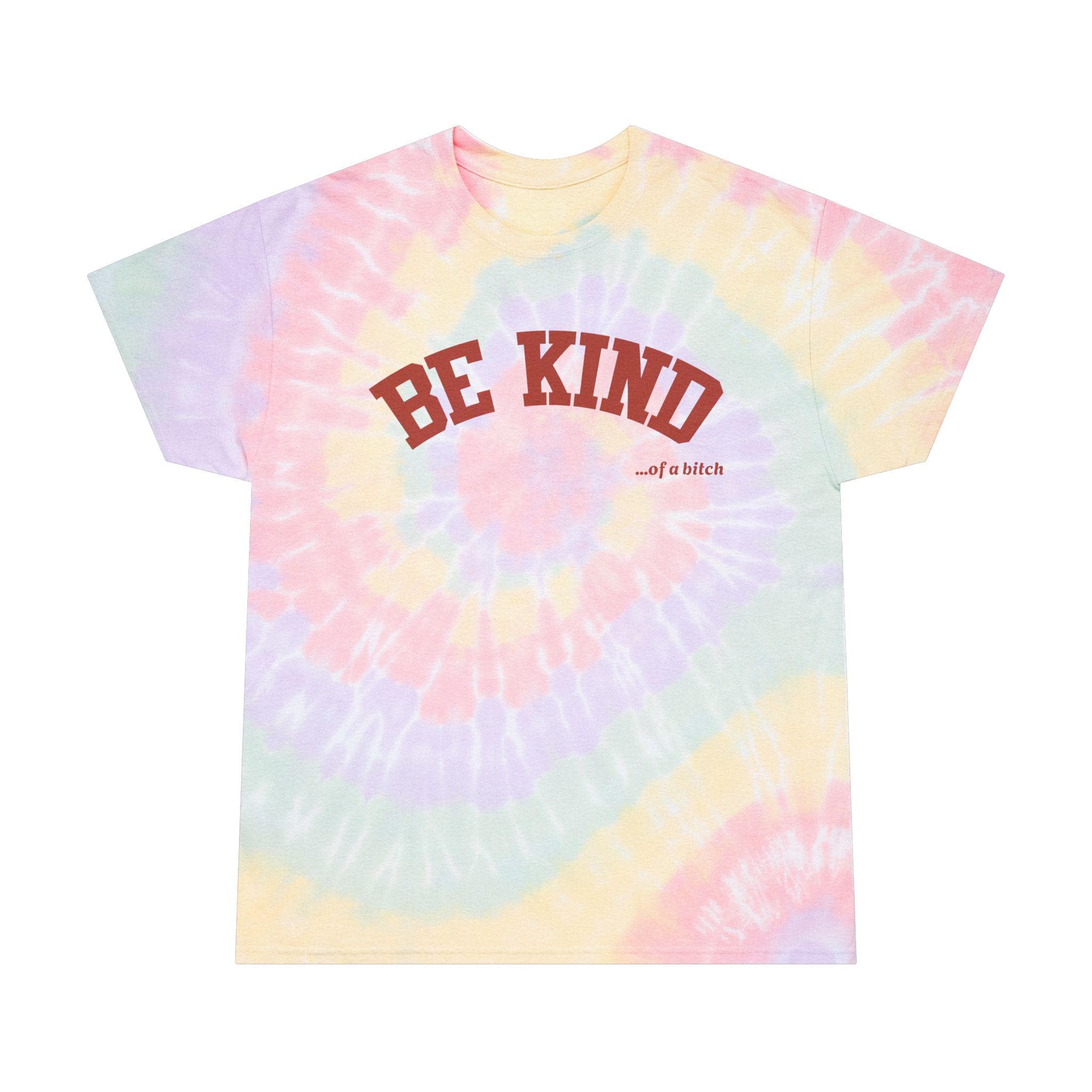 Be Kind ... of a bitch Spiral Tie-Dye Tee | Pastel Rainbow Spiral - image 4