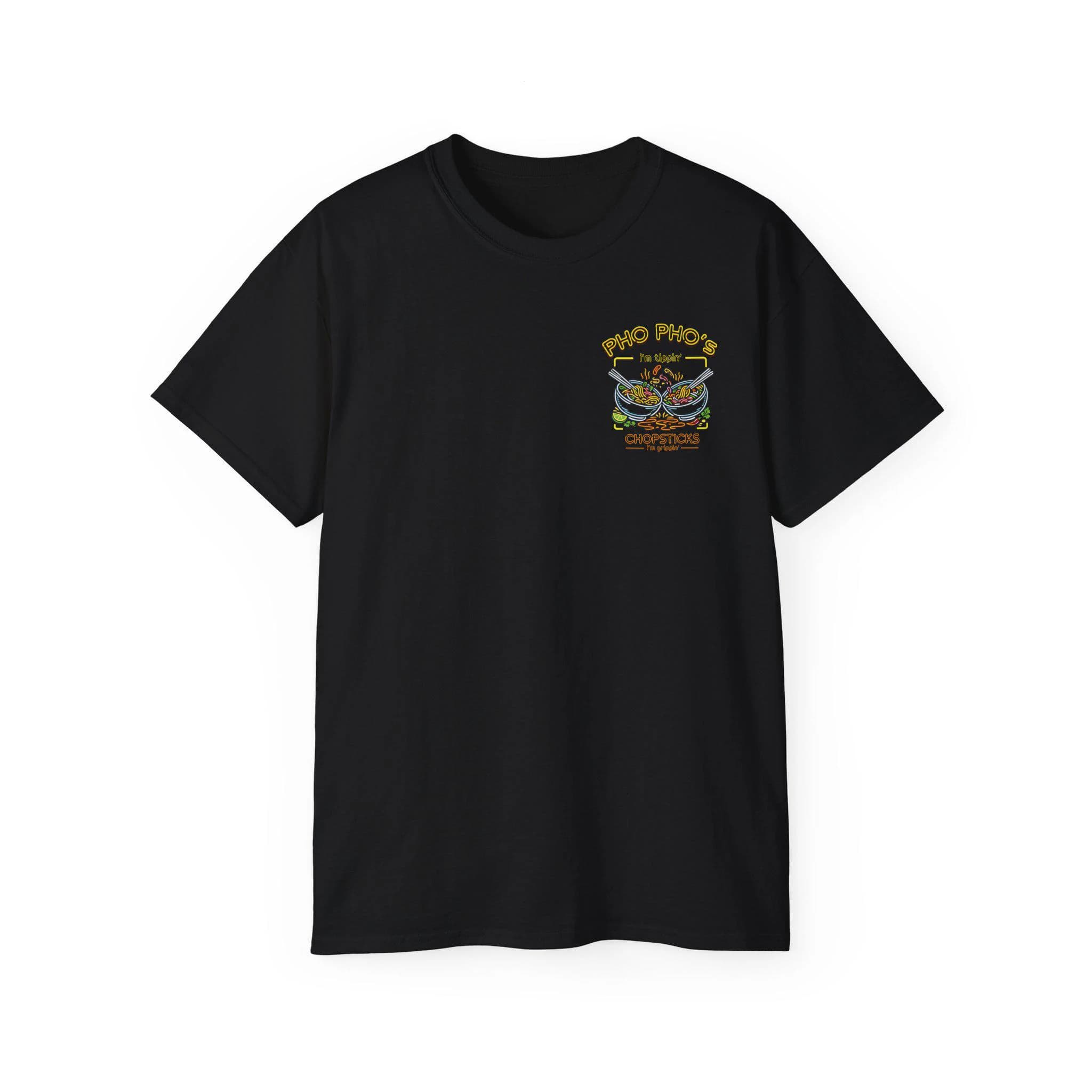 Pho Pho's Chopsticks T-Shirt: Vintage Comfort Foodie Apparel - image 3