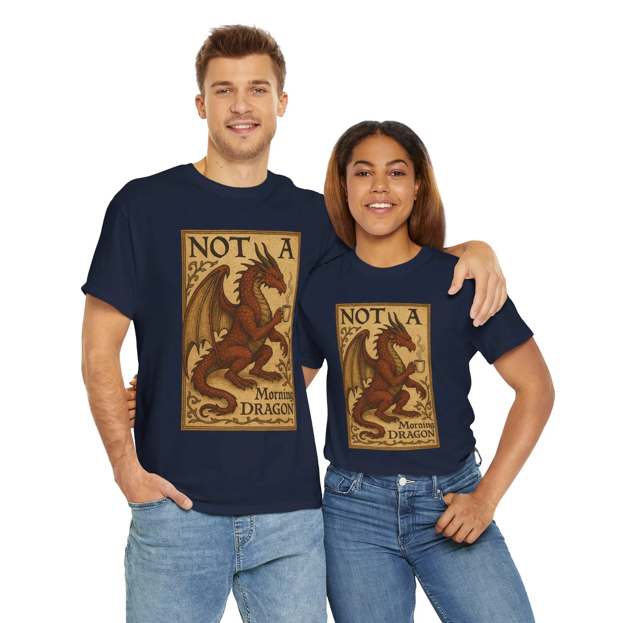 Not a Morning Dragon T-Shirt – Fantasy Graphic Tee, Dragon Lover Gift - image 3