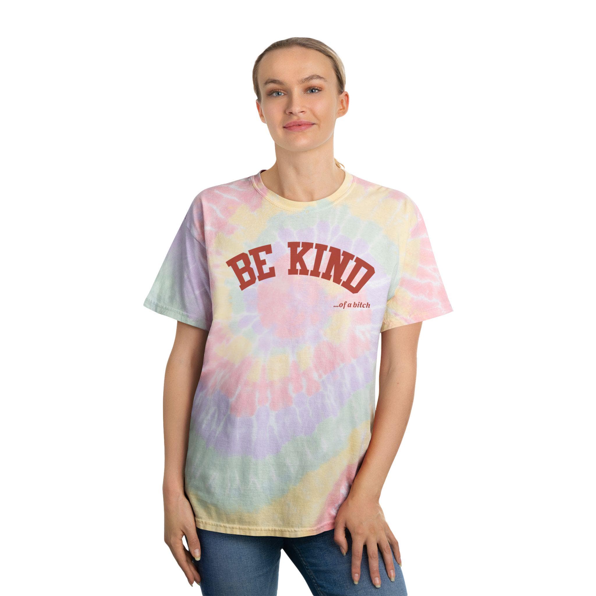 Be Kind ... of a bitch Spiral Tie-Dye Tee | Pastel Rainbow Spiral - image 3