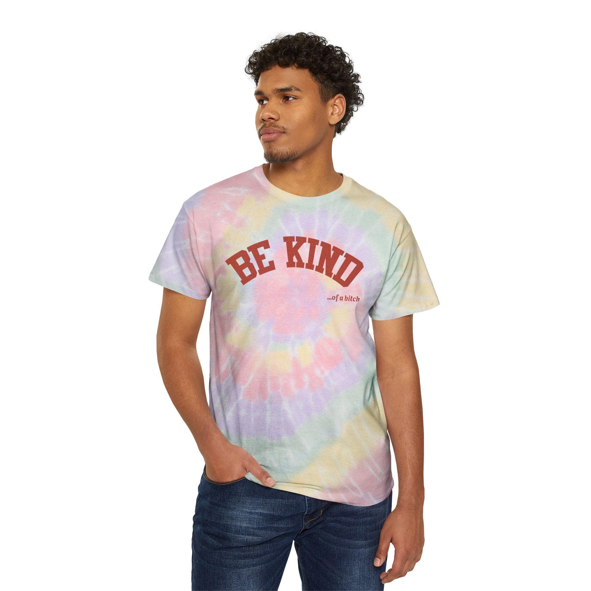 Be Kind ... of a bitch Spiral Tie-Dye Tee | Pastel Rainbow Spiral - image 5