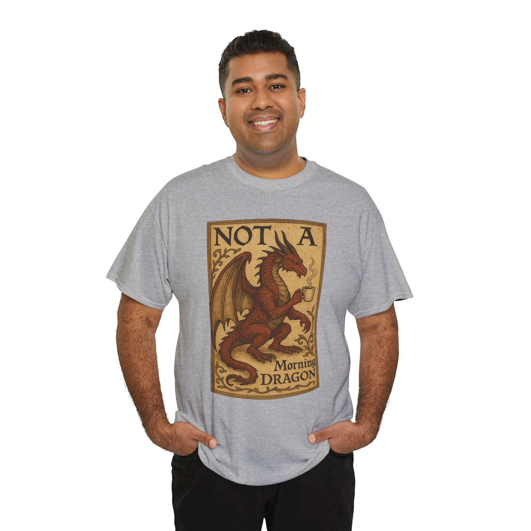 Not a Morning Dragon T-Shirt – Fantasy Graphic Tee, Dragon Lover Gift - image 2