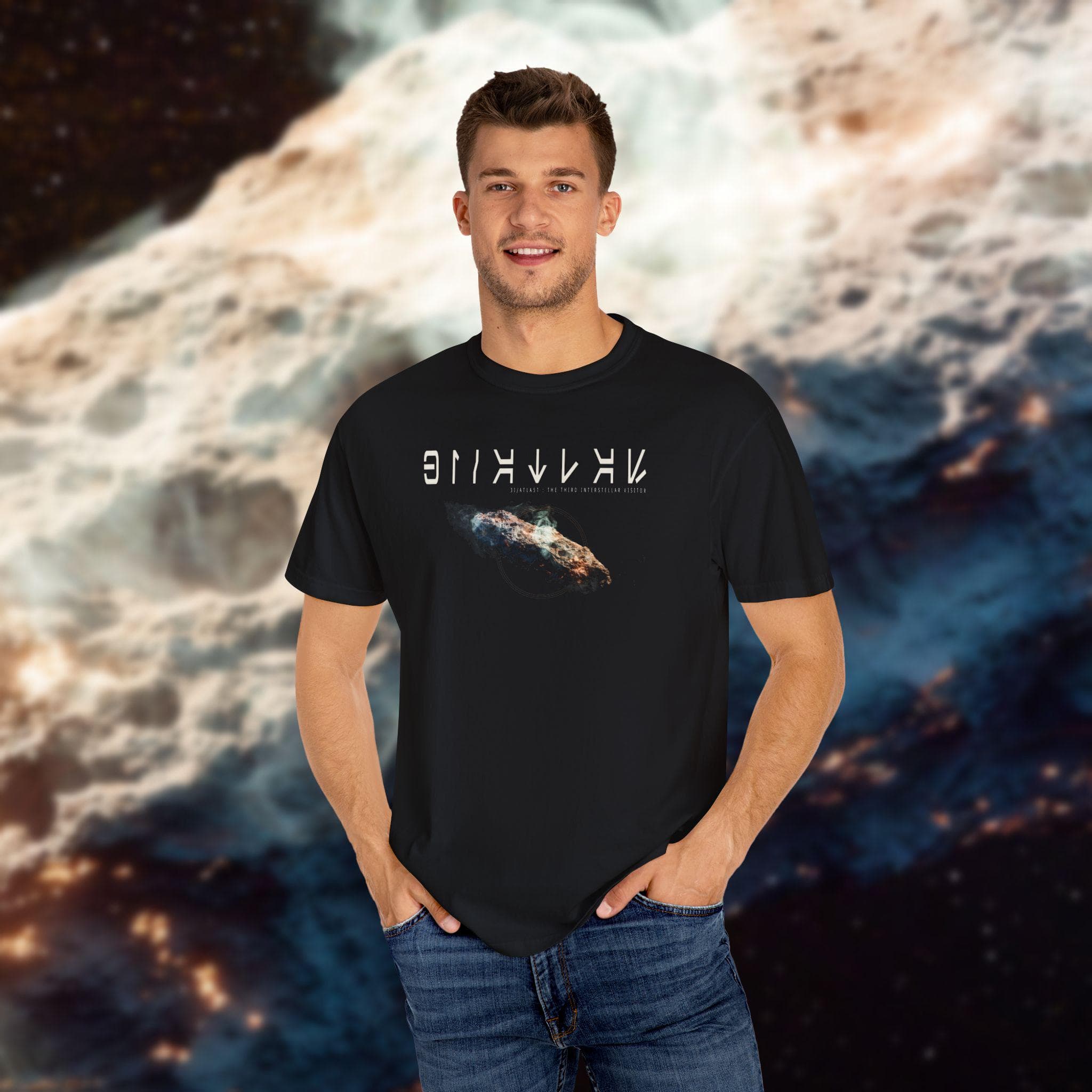 3I/ATLAS Interstellar Visitor T-Shirt | Aurebesh Sci-Fi Space Tee - image 2