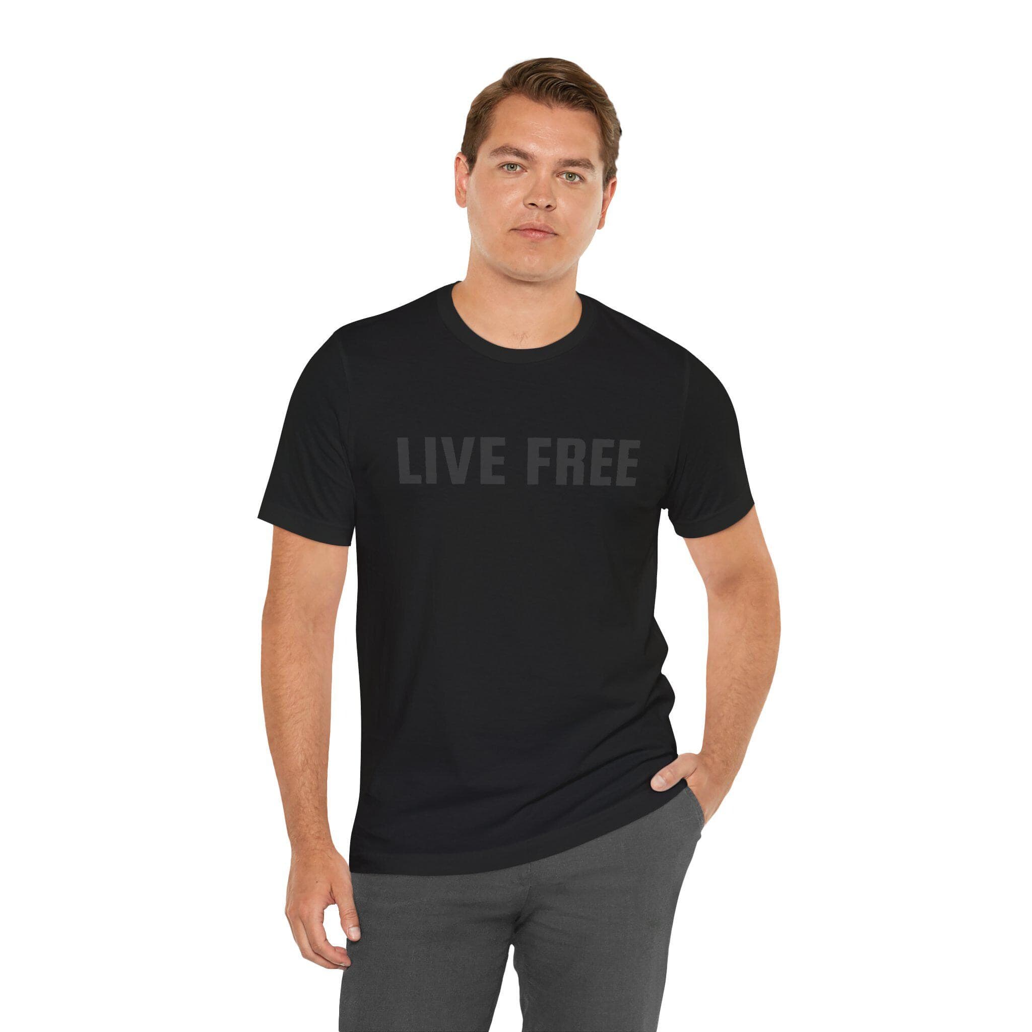 Live Free Unisex Tee: Lightweight Airlume Cotton, Casual Style - image 3