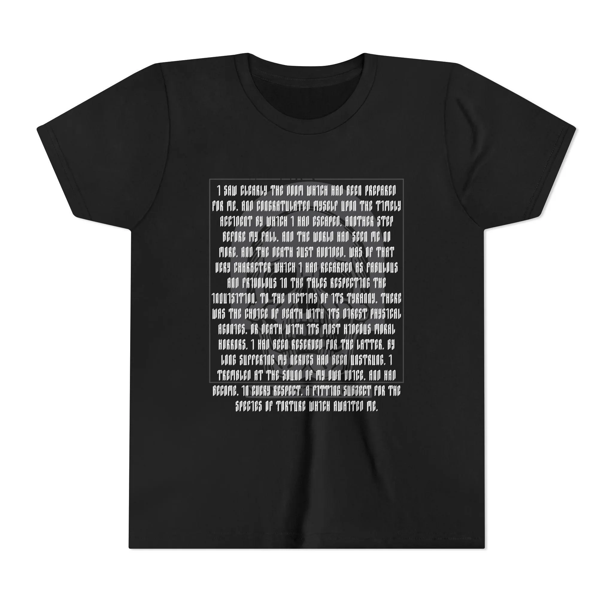Kid / Youth Edgar Allan Poe Skull T-Shirt: Gothic Literature Apparel Wednesday - image 2