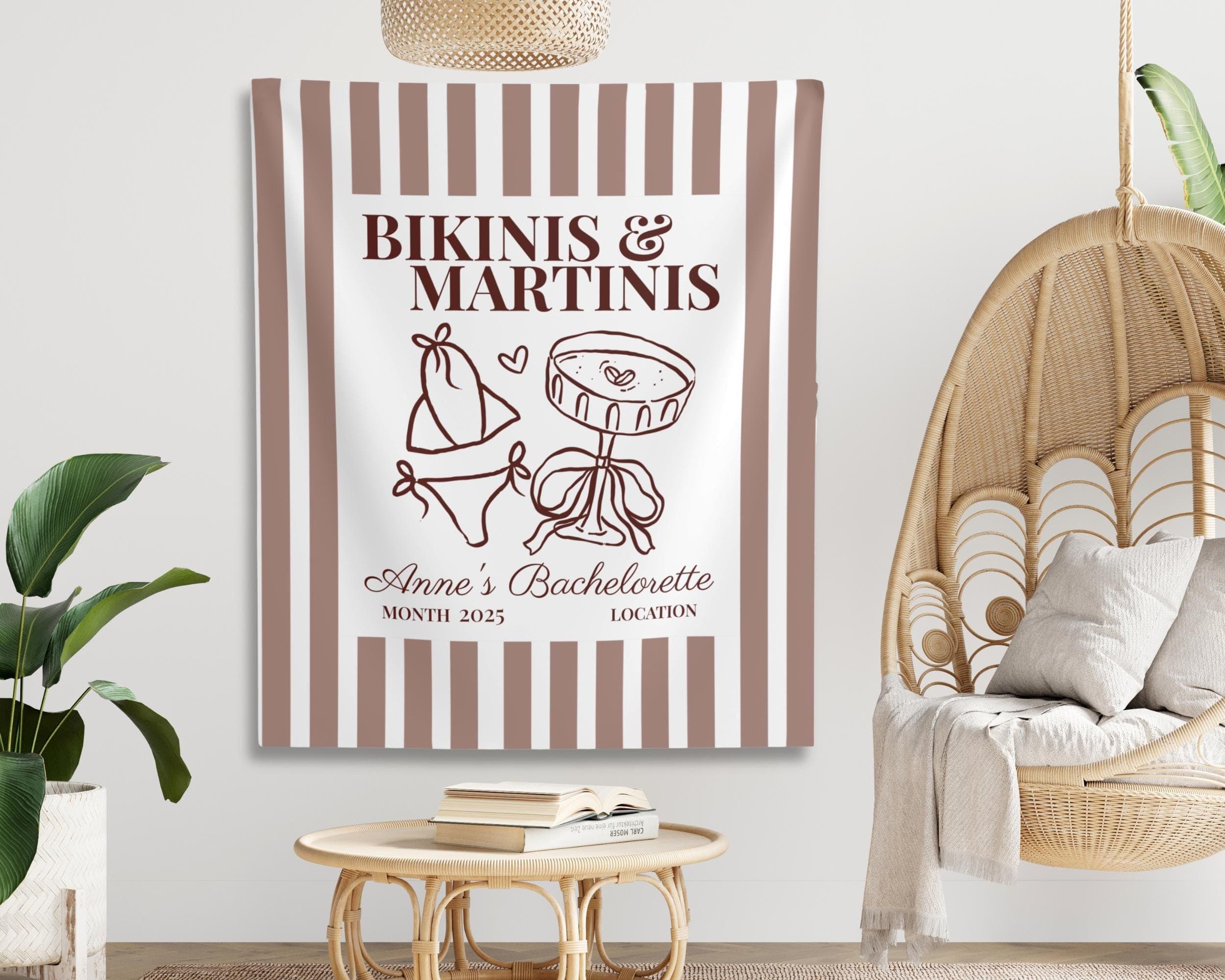Espresso Martini Bachelorette Tapestry: Custom Bridal Shower Banner - image 5