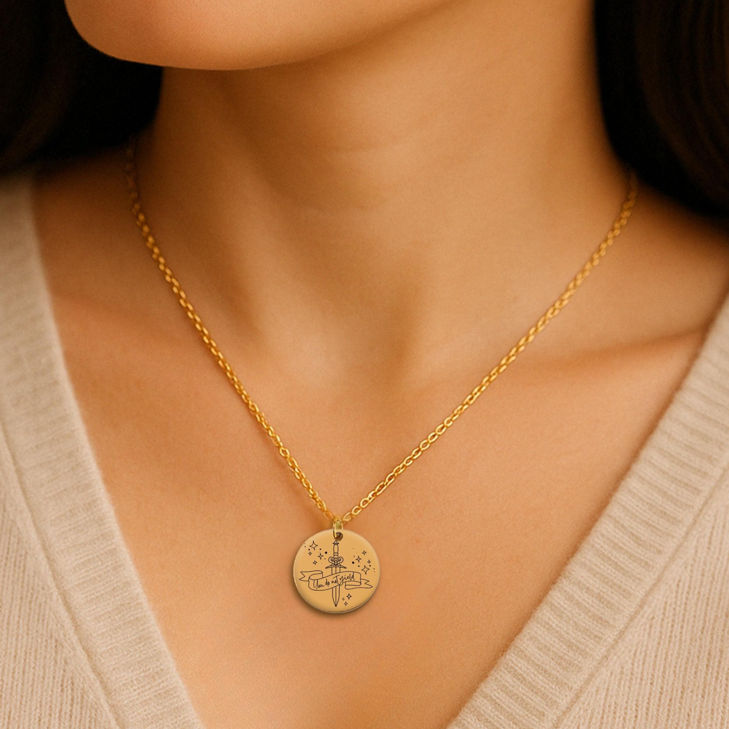You Do Not Yield Necklace: Romantasy Book Lover Gift - image 3