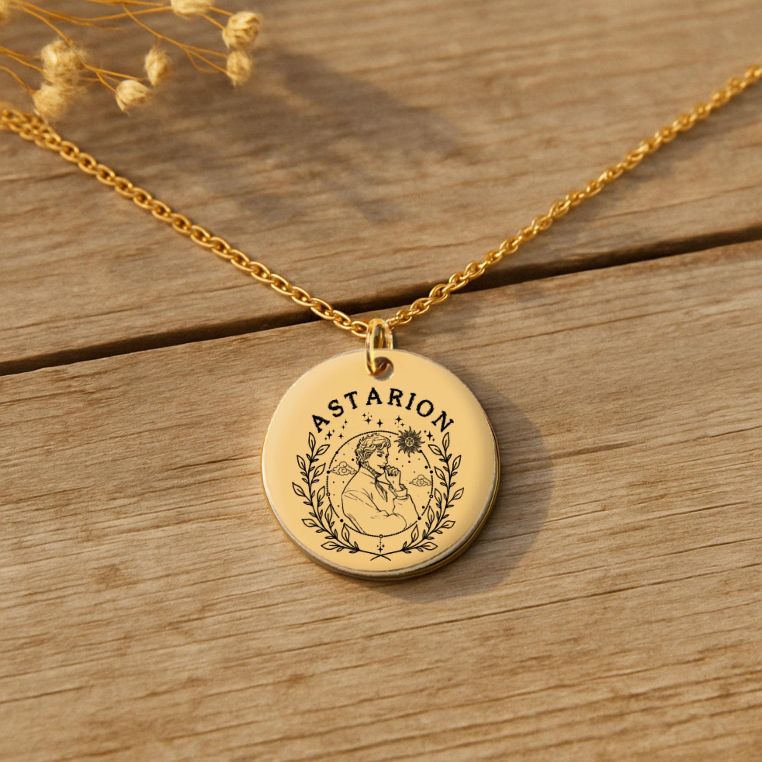 Astarion Pendant Necklace: Engraved Gamer Jewelry Gift