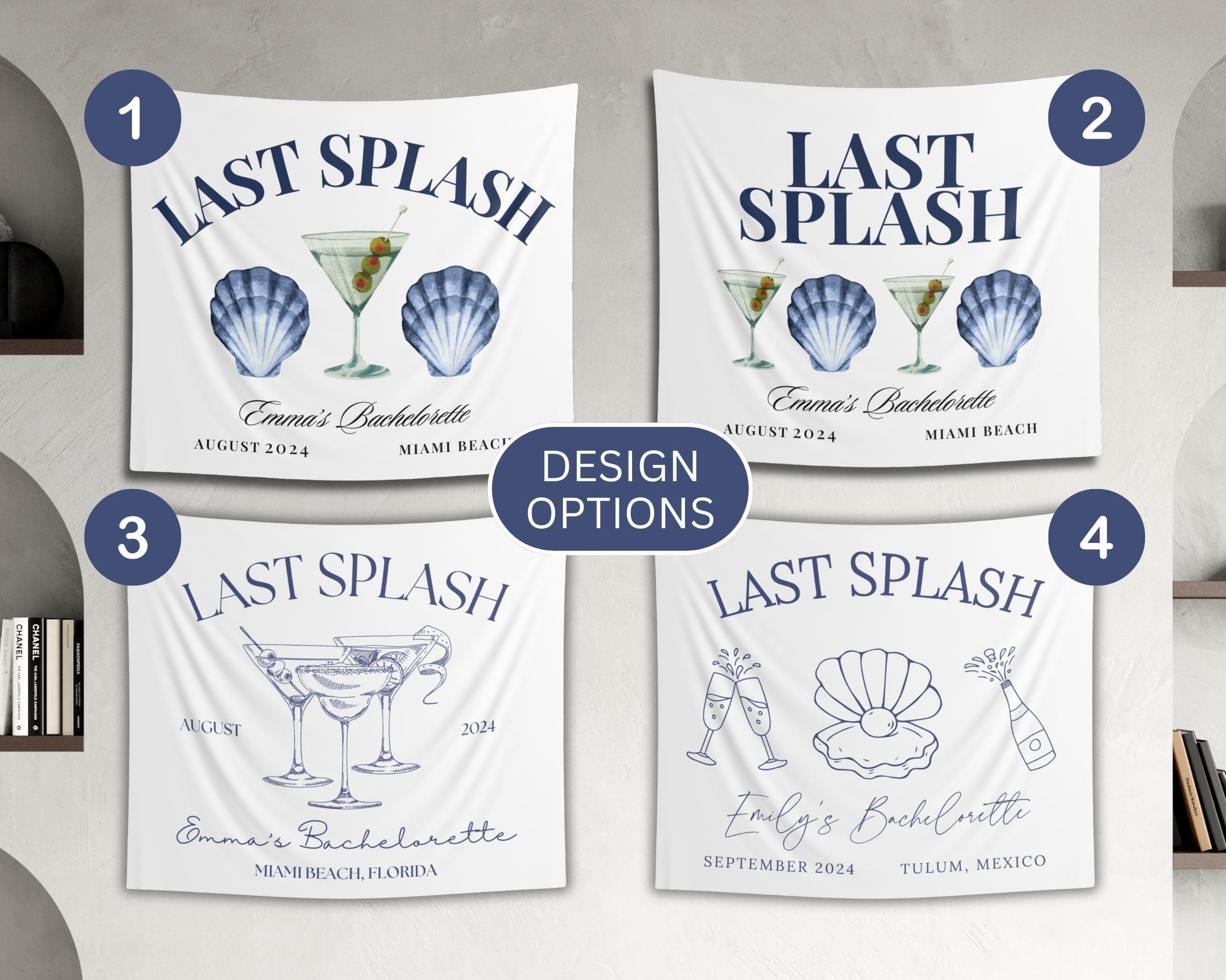 Last Splash Bachelorette Tapestry: Custom Coastal Party Backdrop - image 4