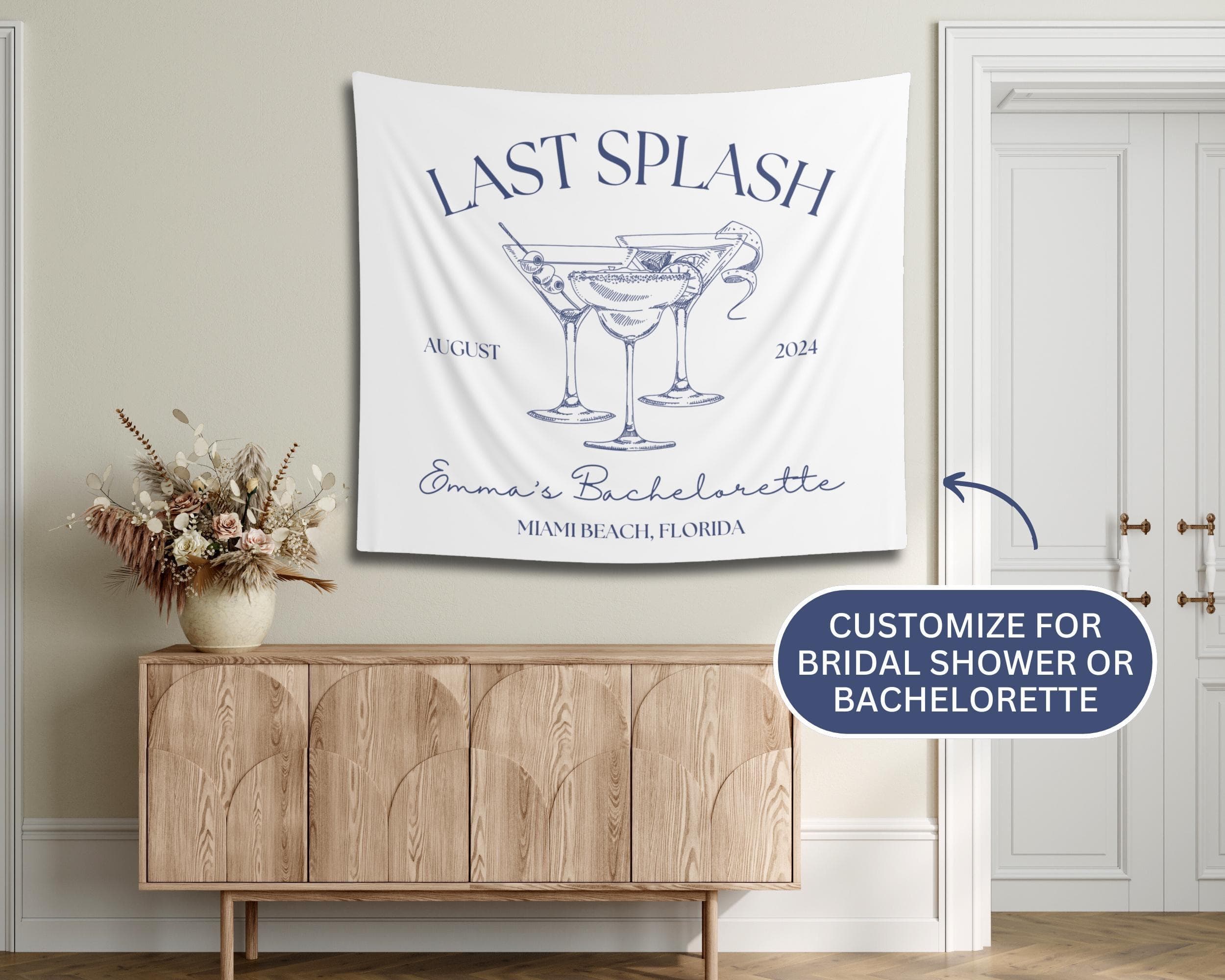 Last Splash Bachelorette Tapestry: Custom Coastal Party Backdrop - image 3
