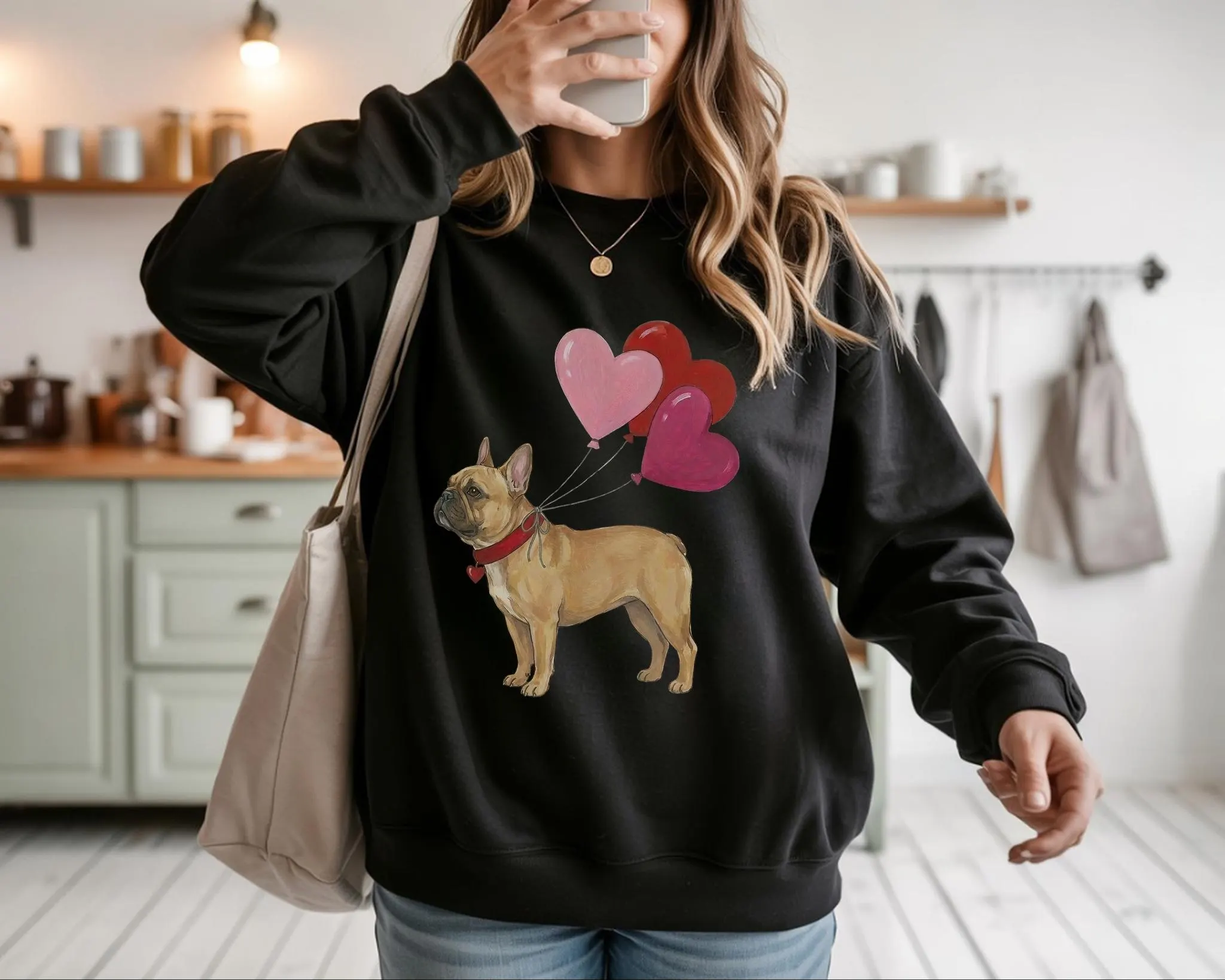 Custom French Bulldog Valentines Sweatshirt, Dog Lover Crewneck, Valentine Frenchie Sweater, Comfort Colors Shirt, Dog Mom gift