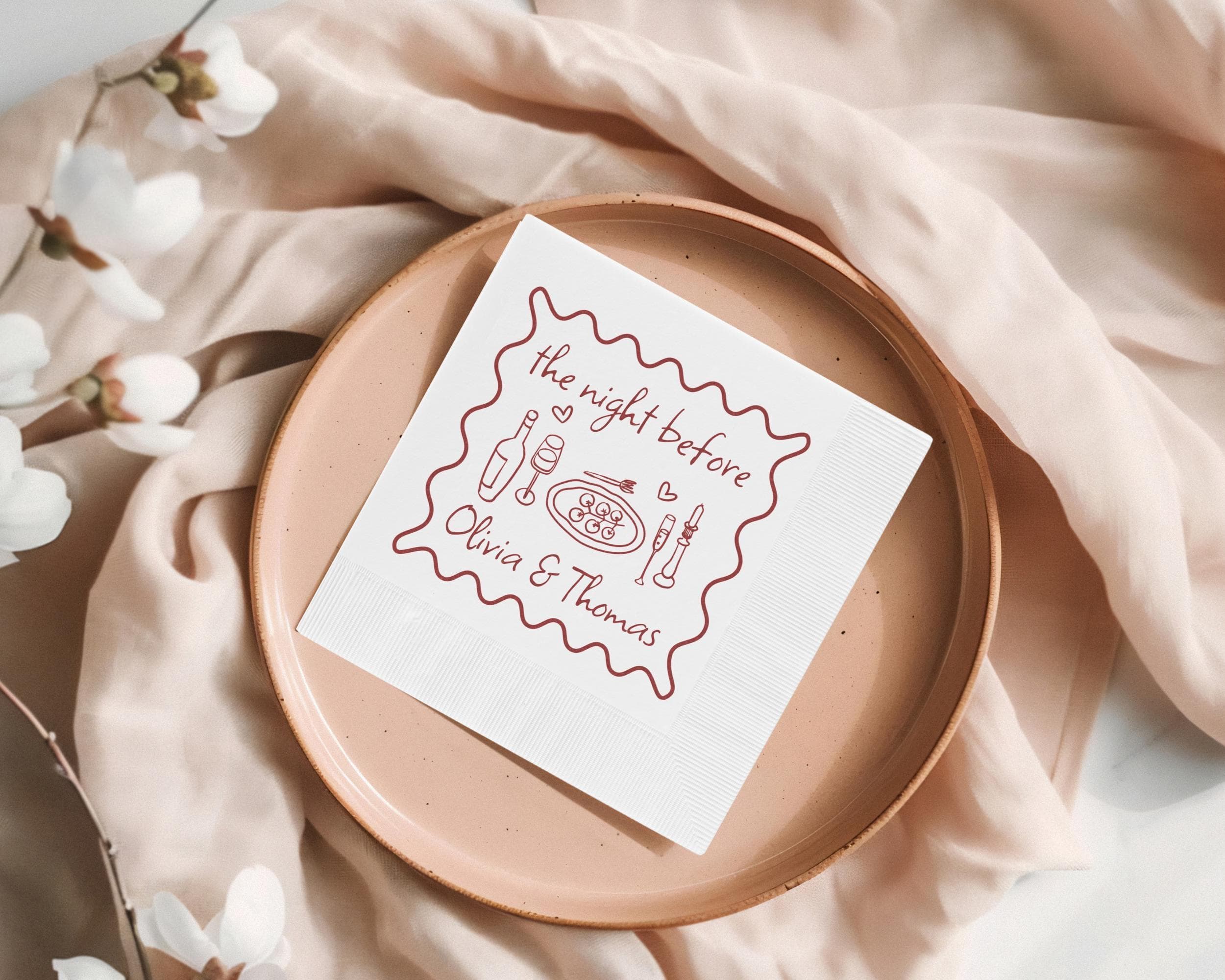 Personalized Thats Amore Wedding Napkins: Italian Theme, Custom Names
