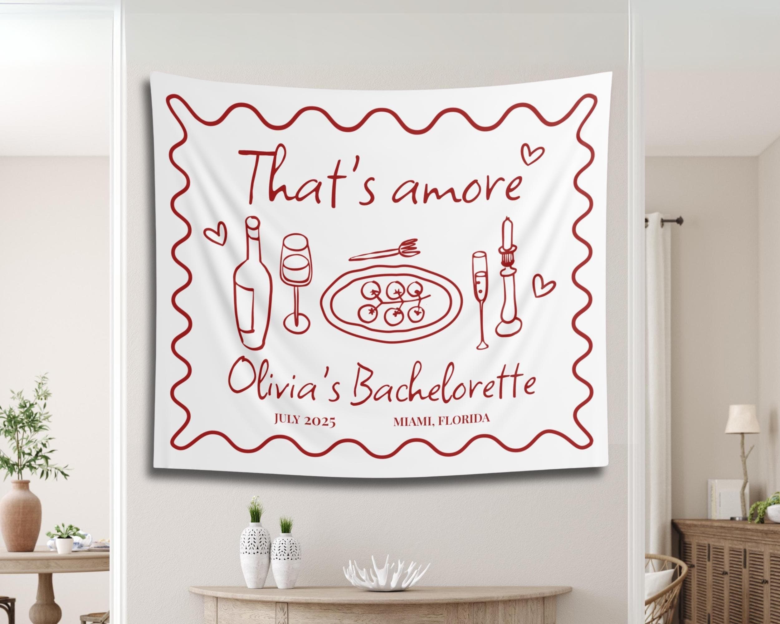 Custom That's Amore Bachelorette Banner: Italian Bridal Shower Decor - image 3