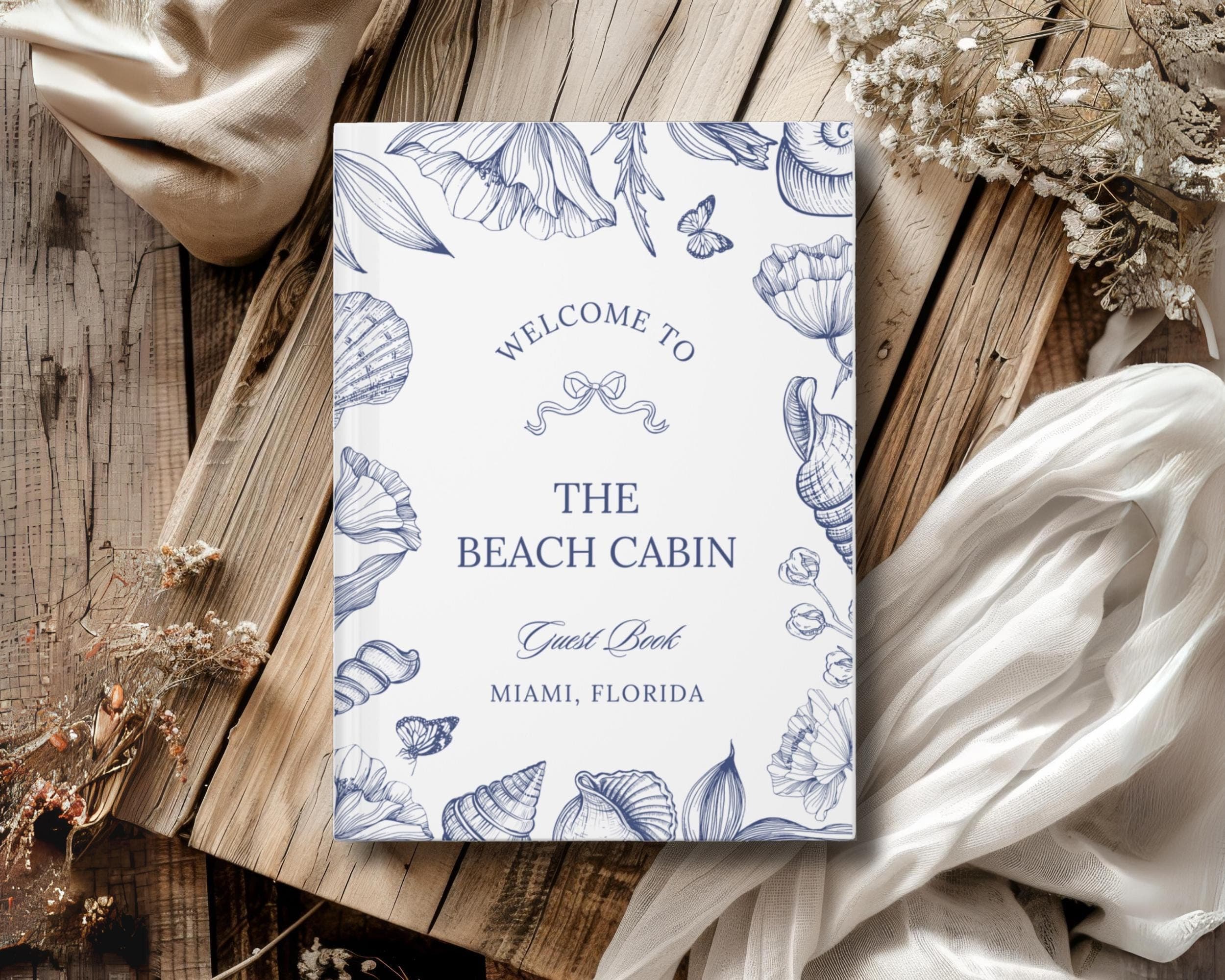 Coastal Airbnb Guest Book: Personalized Beach Theme Memory Journal