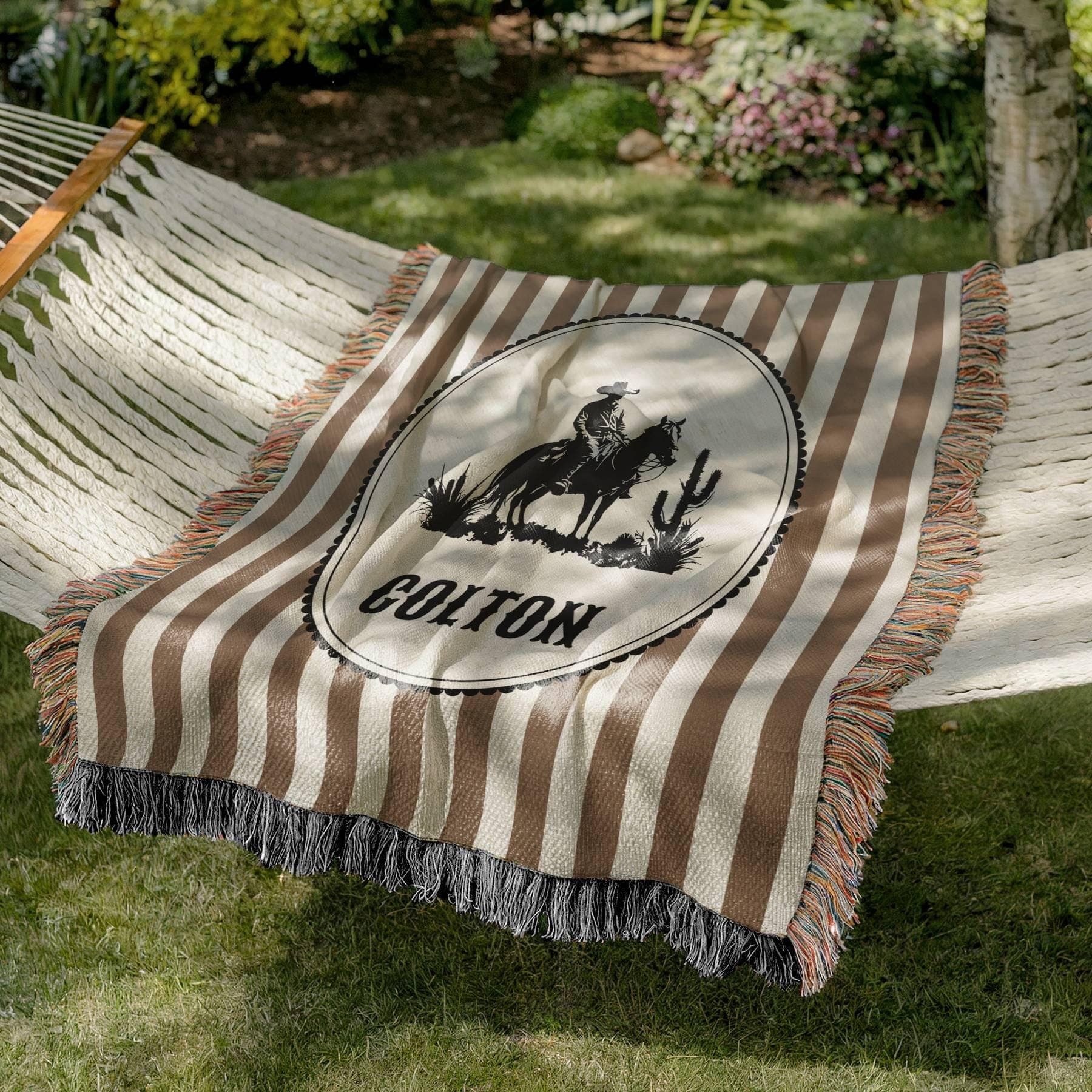 Vintage Western Baby Blanket, Personalized Cowboy Nursery Throw, Black Friday Gift, Custom Name Blanket - image 5