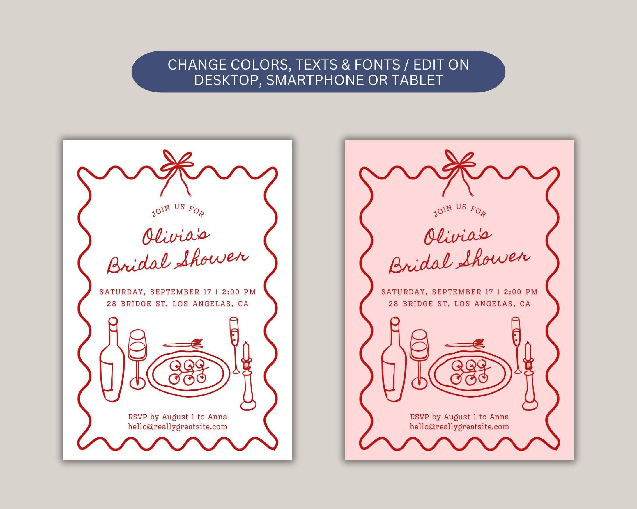 Italian Bridal Shower Invitation: Thats Amore Theme (Digital Download) - image 5