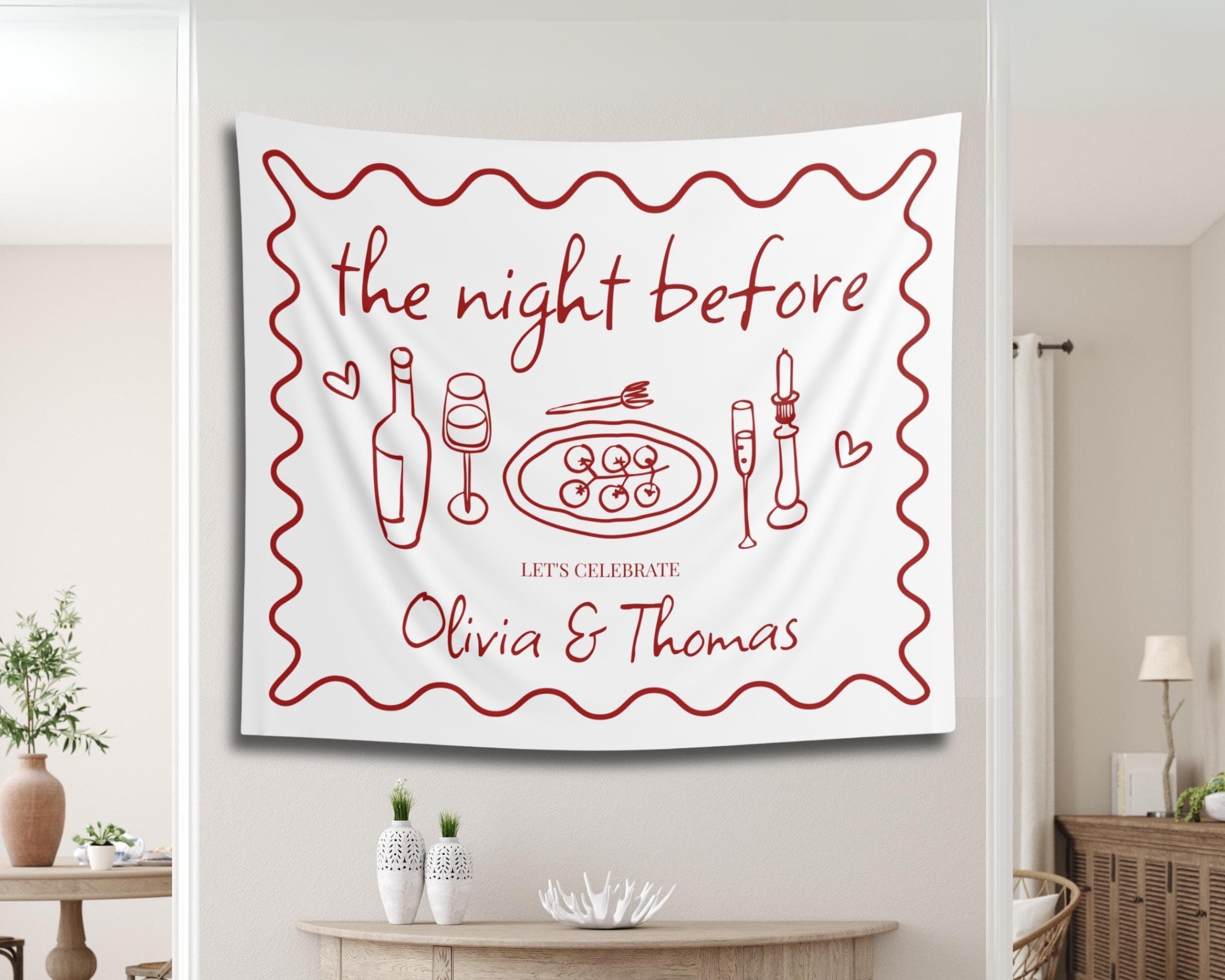 Personalized 'The Night Before' Party Banner: Rehearsal Dinner, Engagement - image 3