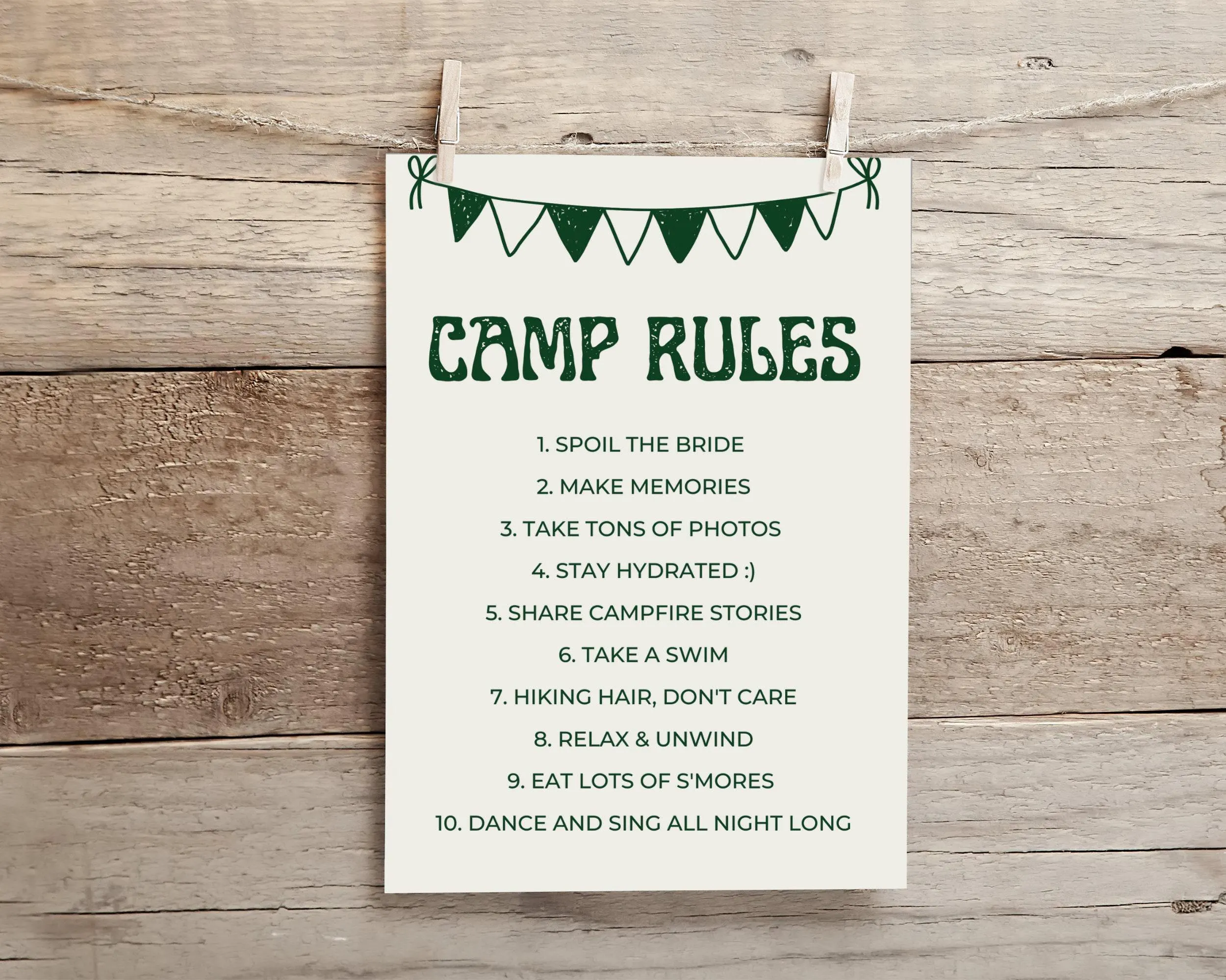 Camp Bachelorette Itinerary Template: Editable Glamping Theme (Digital Download) - image 5