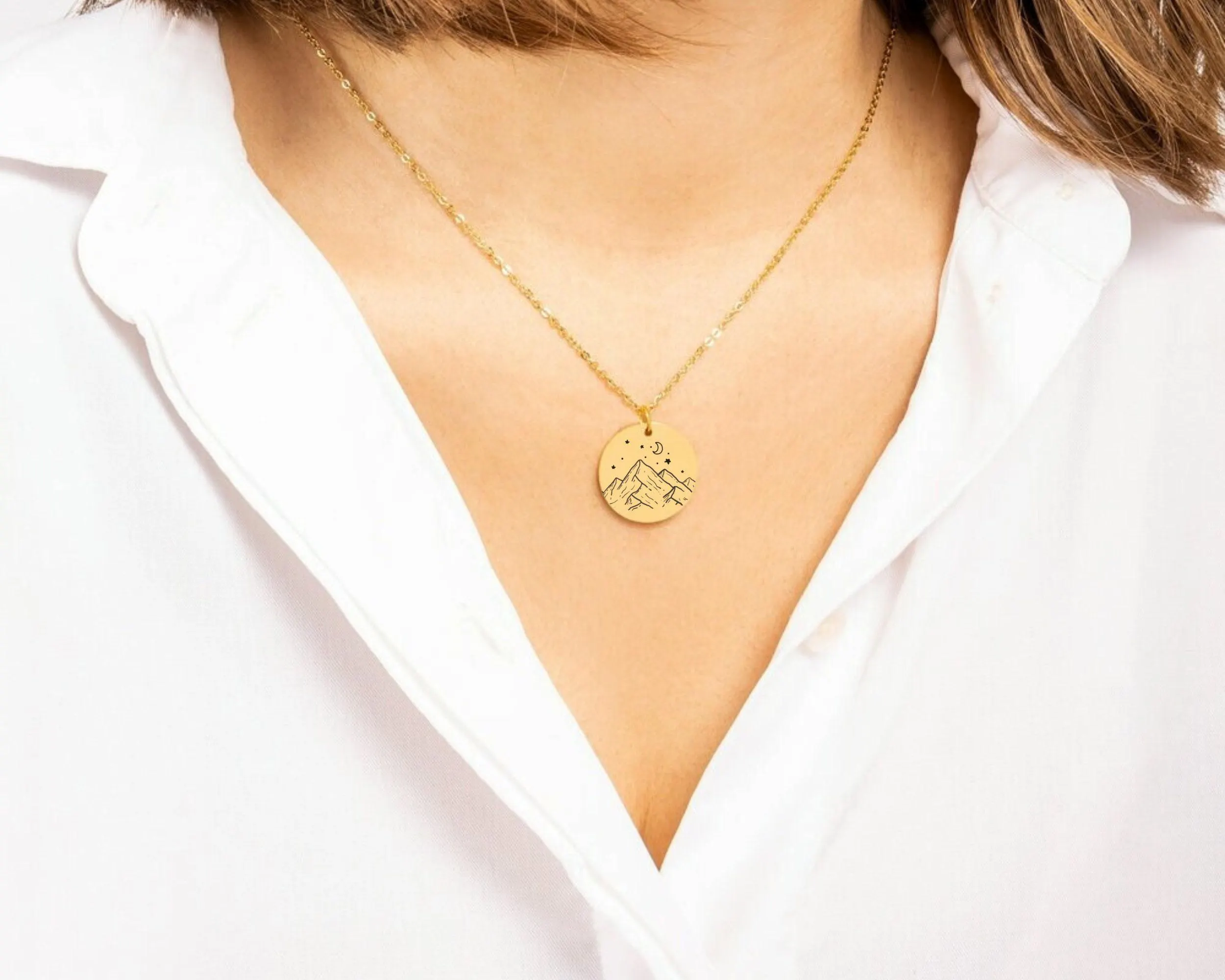 Night Court Necklace: Mountain & Stars Pendant, Book Lover Gift - image 3