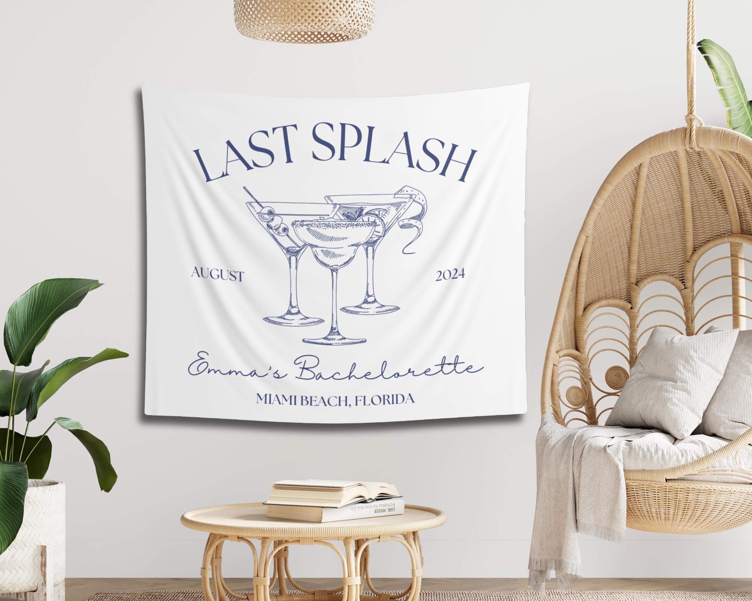 Last Splash Bachelorette Tapestry: Custom Coastal Party Backdrop - image 5