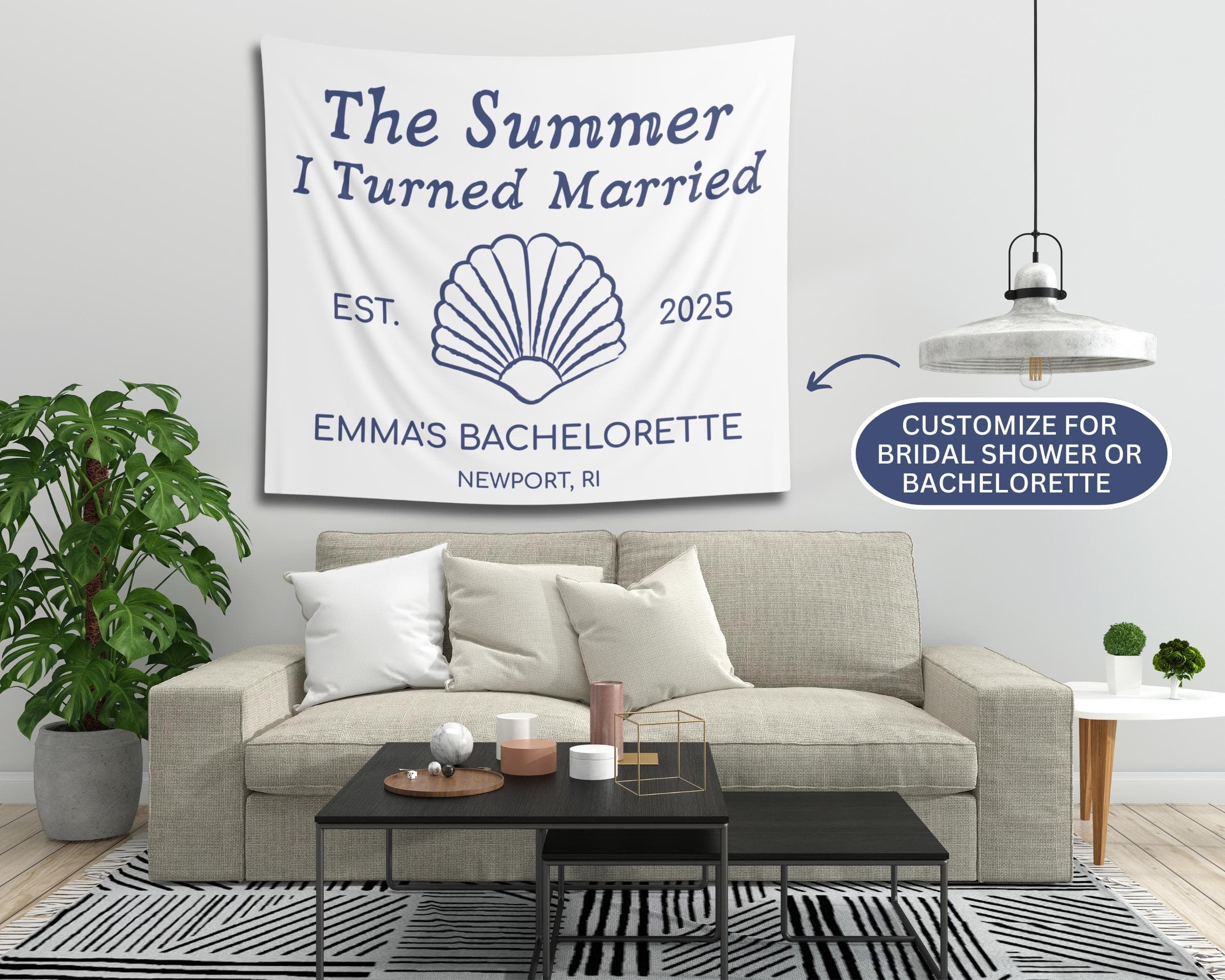 Personalized Bachelorette Tapestry: Beach Theme Party Banner - image 3