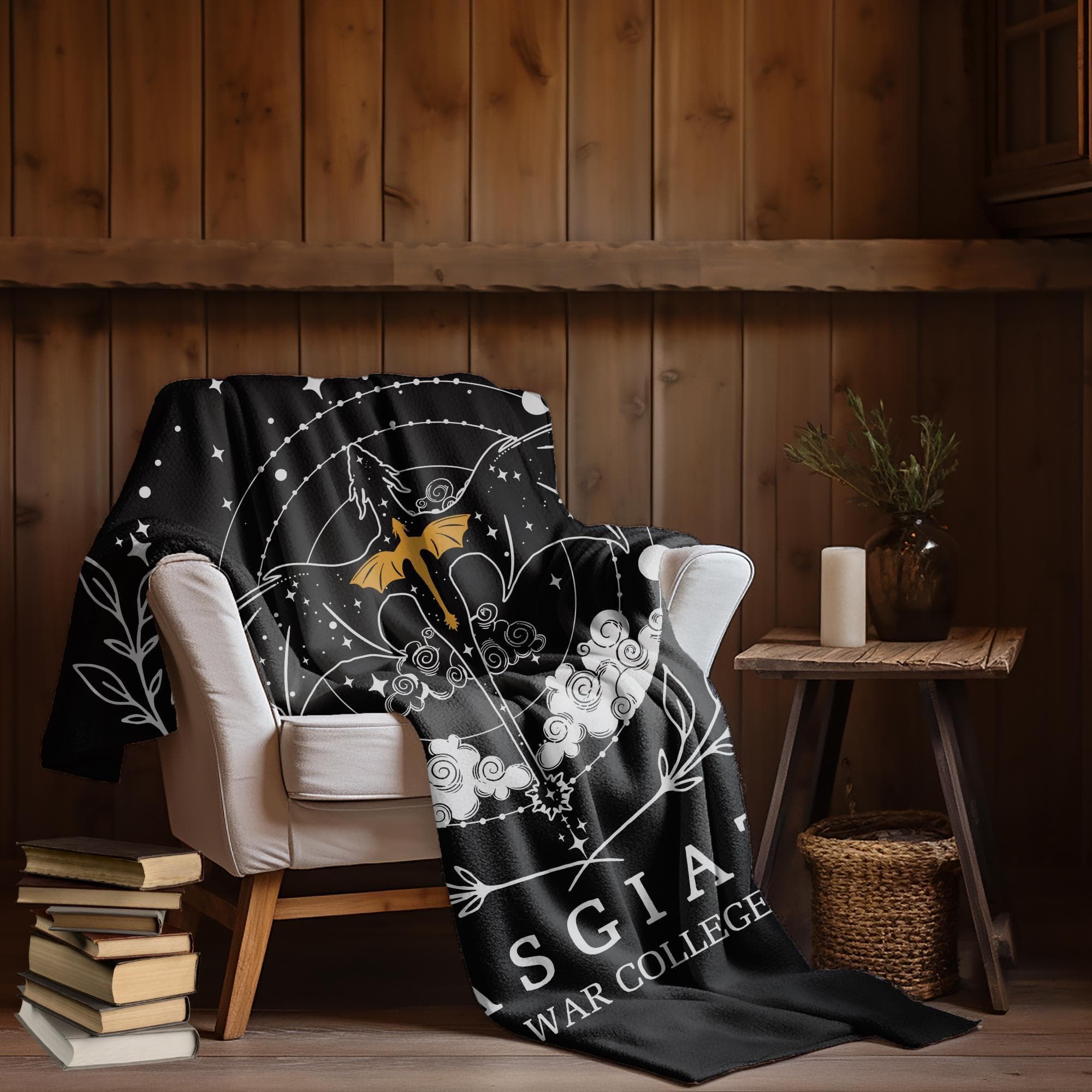 Dark Acadamia Dragon Rider Blanket, Dragon Lover gift, Black Friday Gift, Woven Thrown Blanket for her, Booktok Merch, Basgiath Merch - image 3