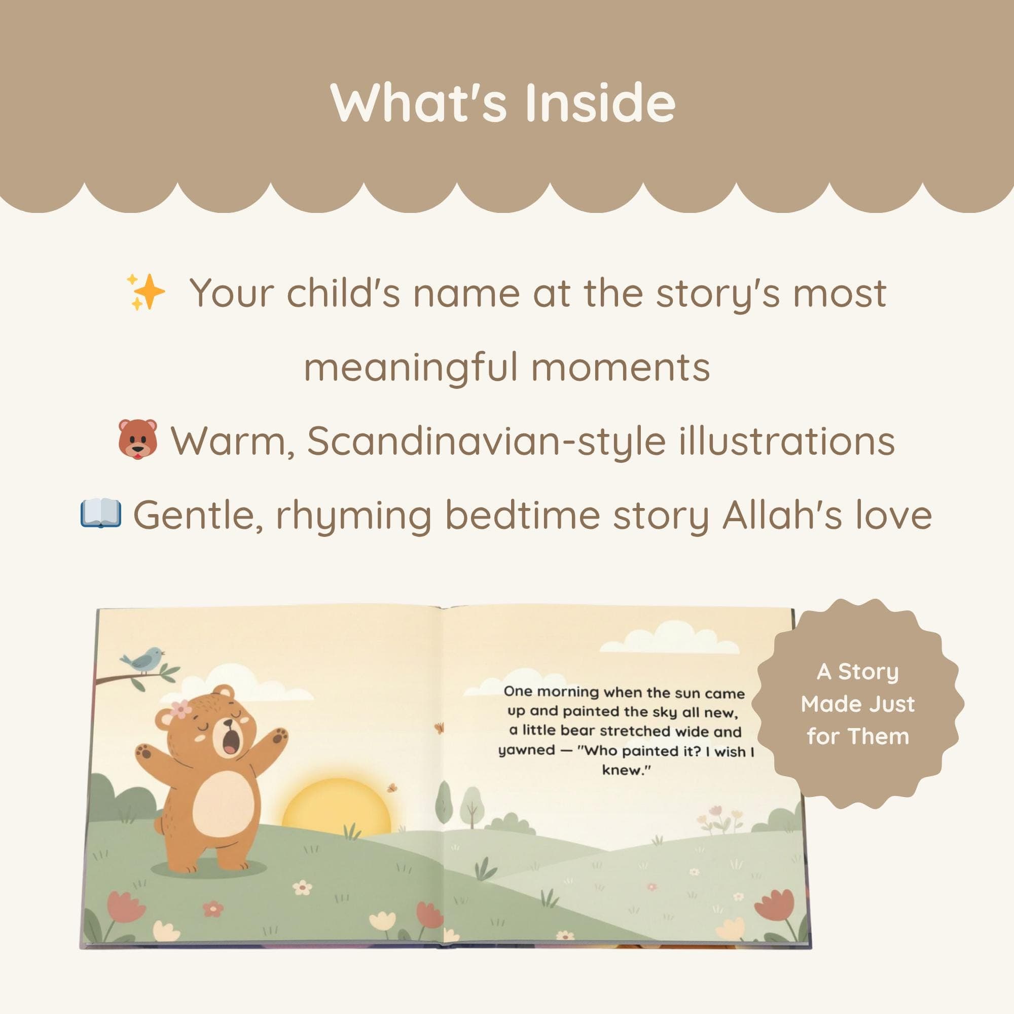 Personalized Muslim Baby Book and Blanket Bundle, Aqiqah gift for toddler, Custom Children's Islam Picture Book, Allah loves you - image 5