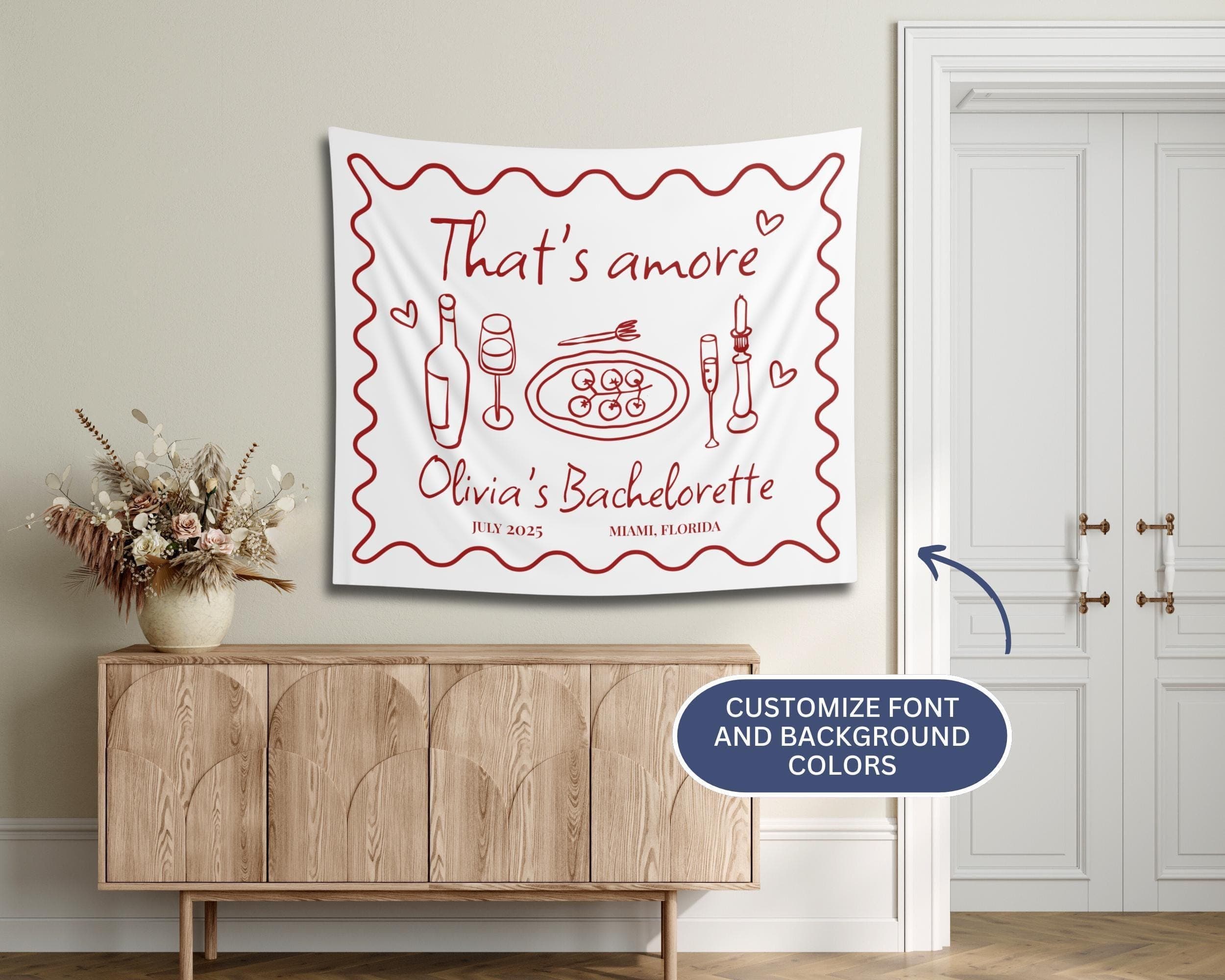 Thats Amore Bachelorette Banner: Custom Bridal Shower Decor - image 4