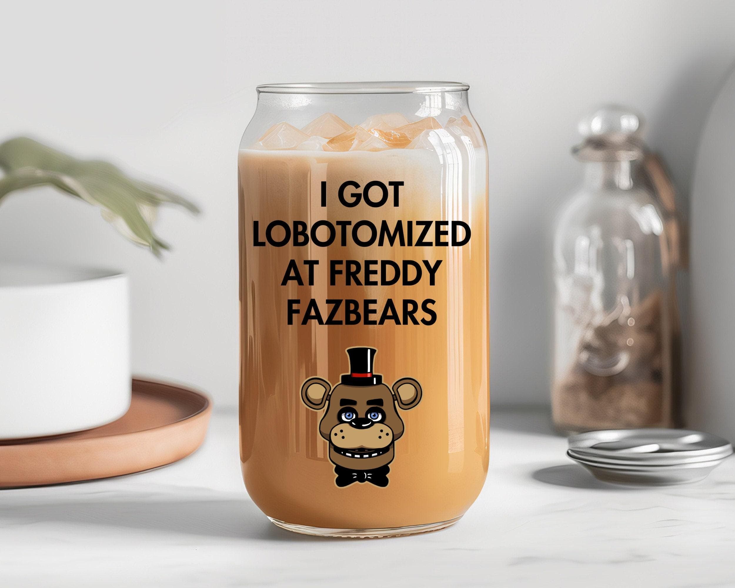 Fnaf Glass Tumbler, Five Nights Video Game Merch, Freddy Iced Coffee Tumbler, Gift For Him,Halloween Video Game Gift, Game Cup Birthday Gift - image 3