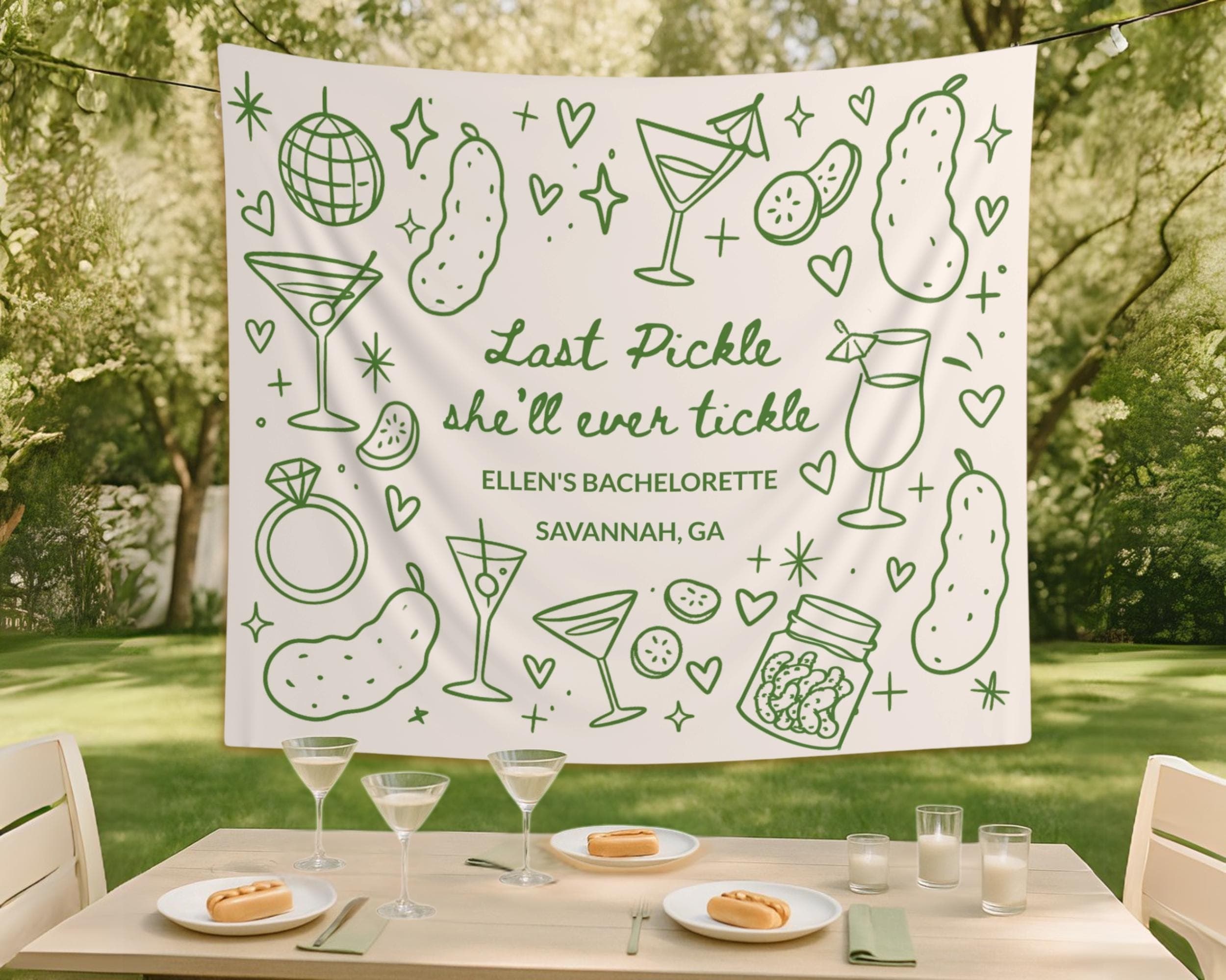 Funny Pickle Bachelorette Party Banner: Customizable Bridal Shower Decor - image 3