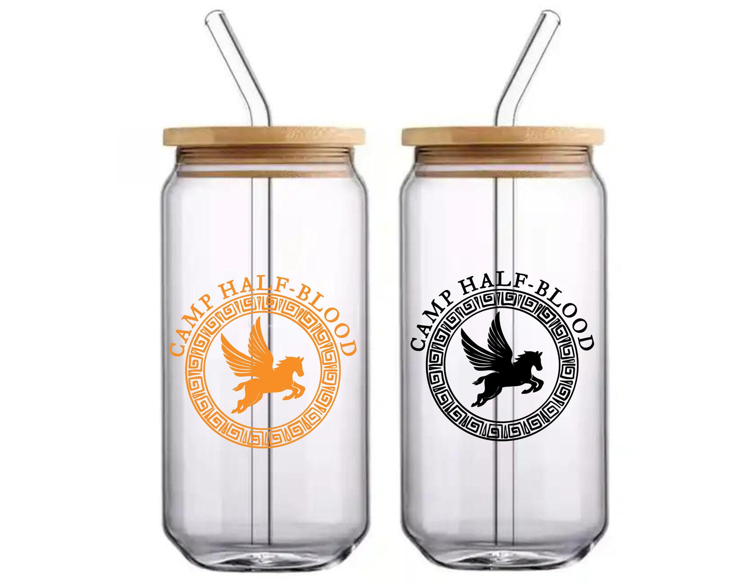 Camp Half-Blood Tumbler: Book Lover Gift, Frosted Glass, Bamboo Lid - image 3