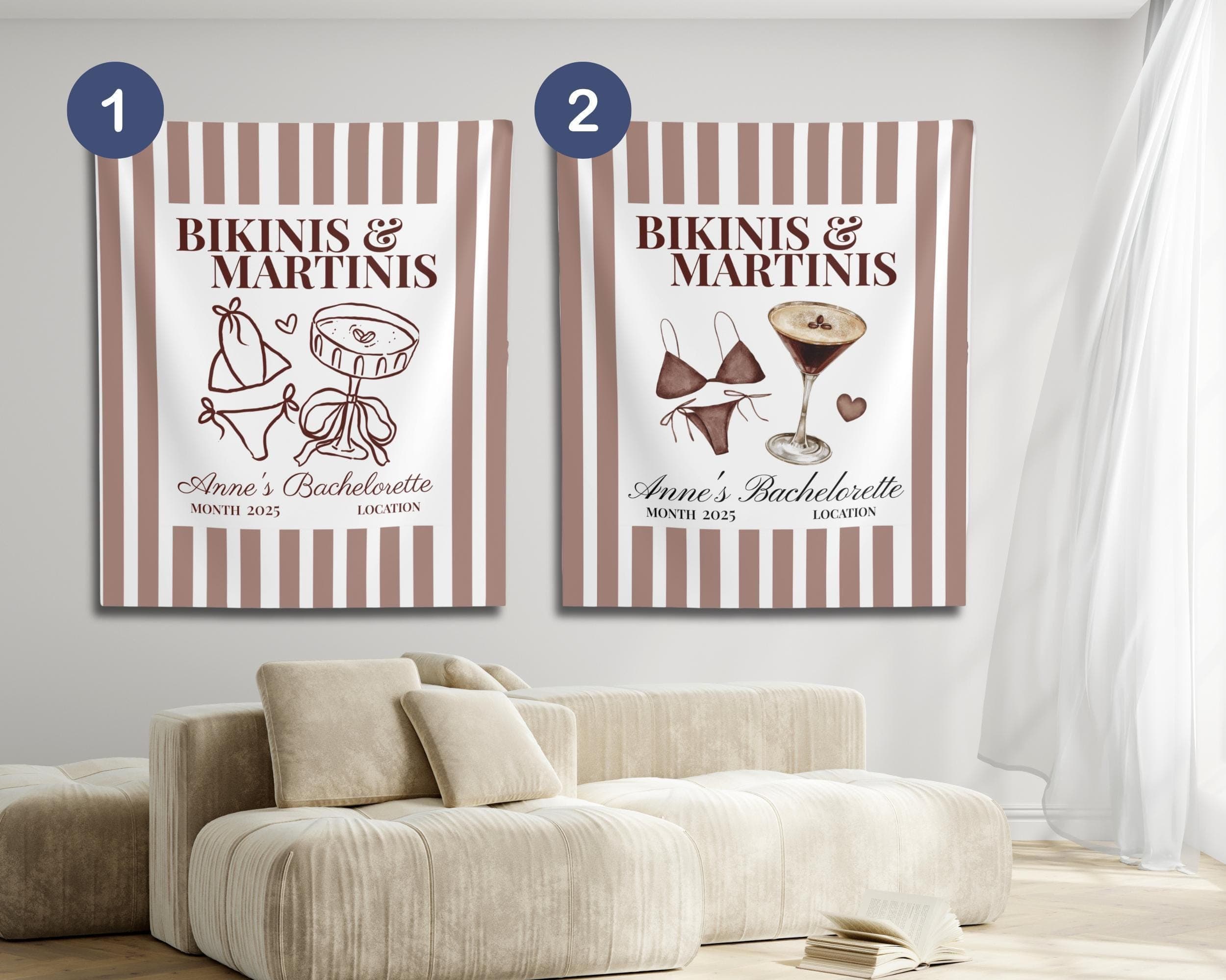 Espresso Martini Bachelorette Tapestry: Custom Bridal Shower Banner - image 4