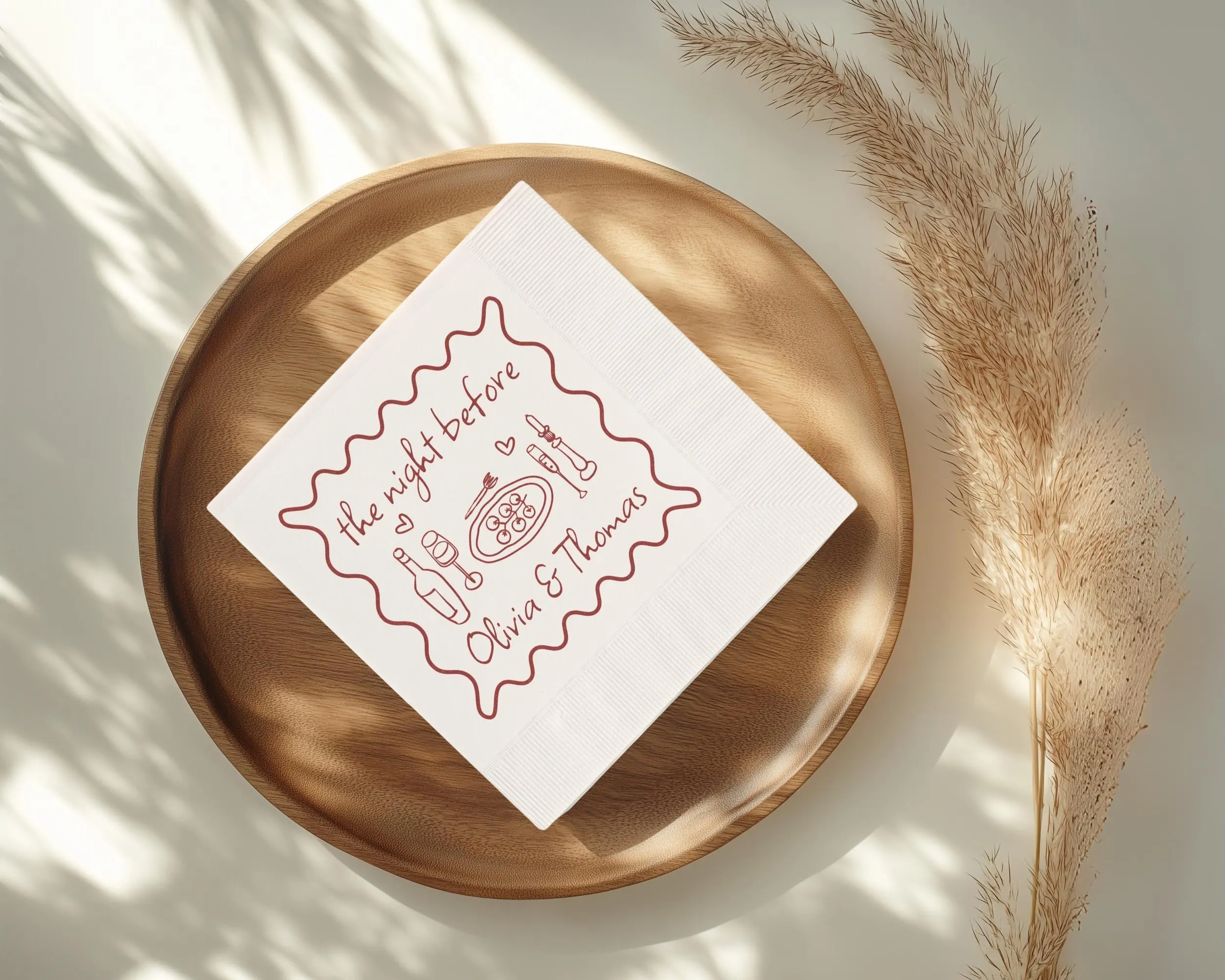 Personalized Thats Amore Wedding Napkins: Italian Theme, Custom Names - image 4
