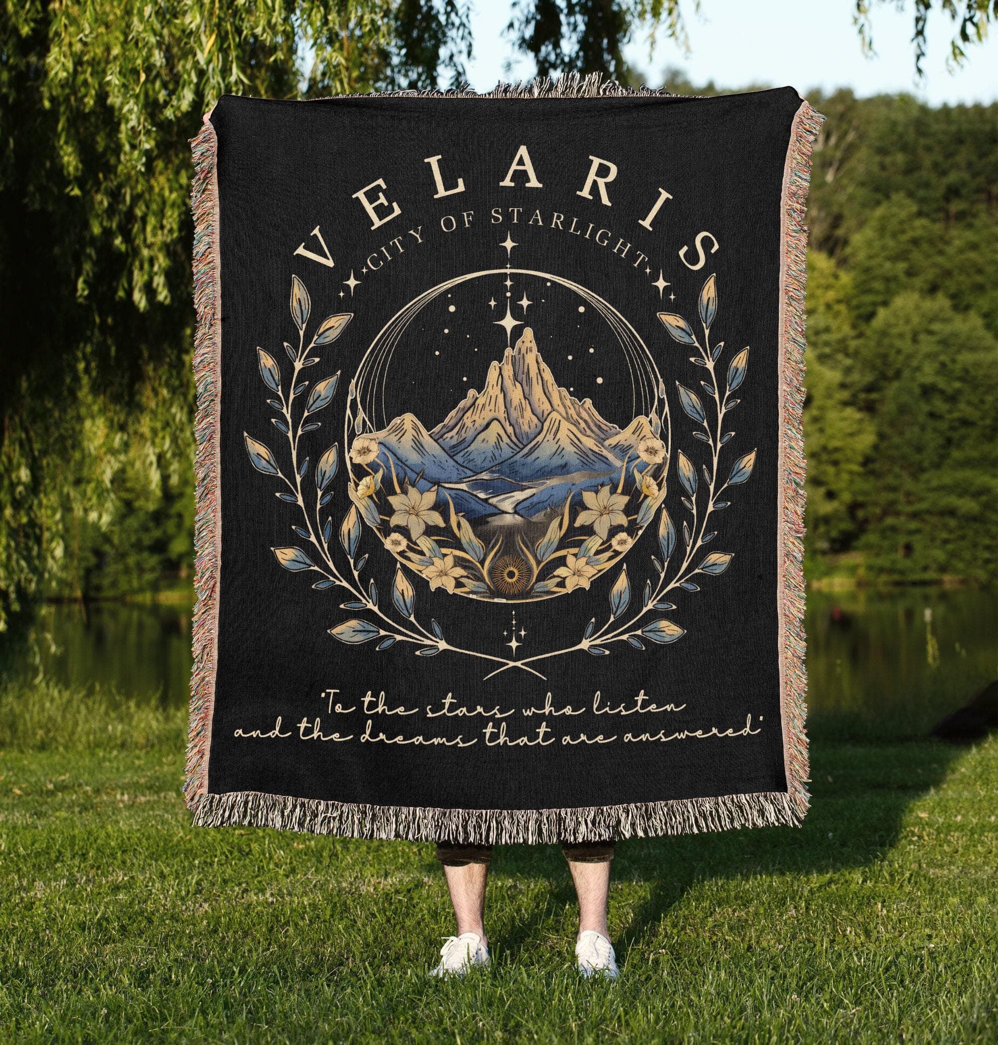 City of Starlight Woven Blanket: Fantasy Book Quote, Fae World Merch - image 3