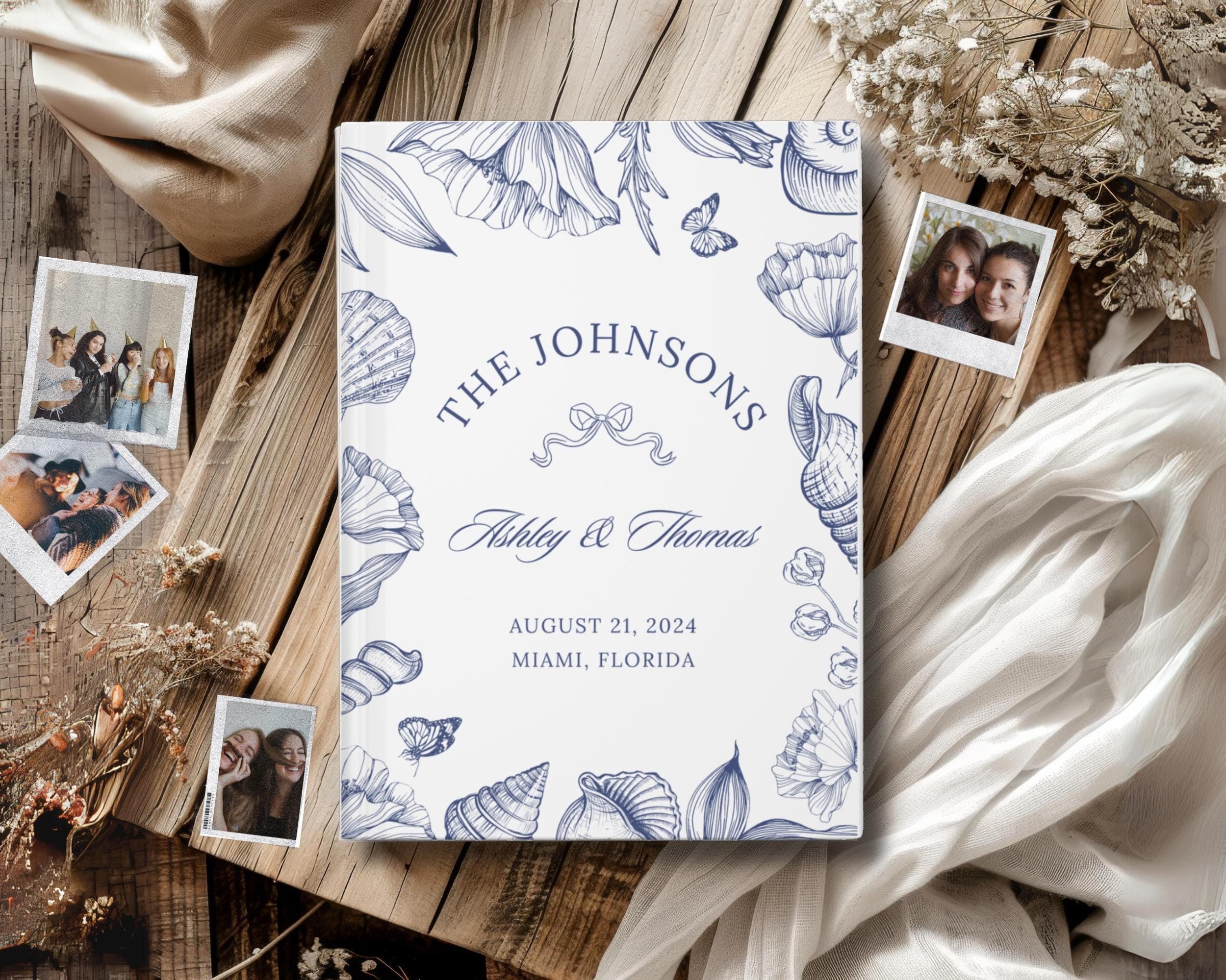 Coastal Wedding Guest Book: Polaroid Album, Beach Theme
